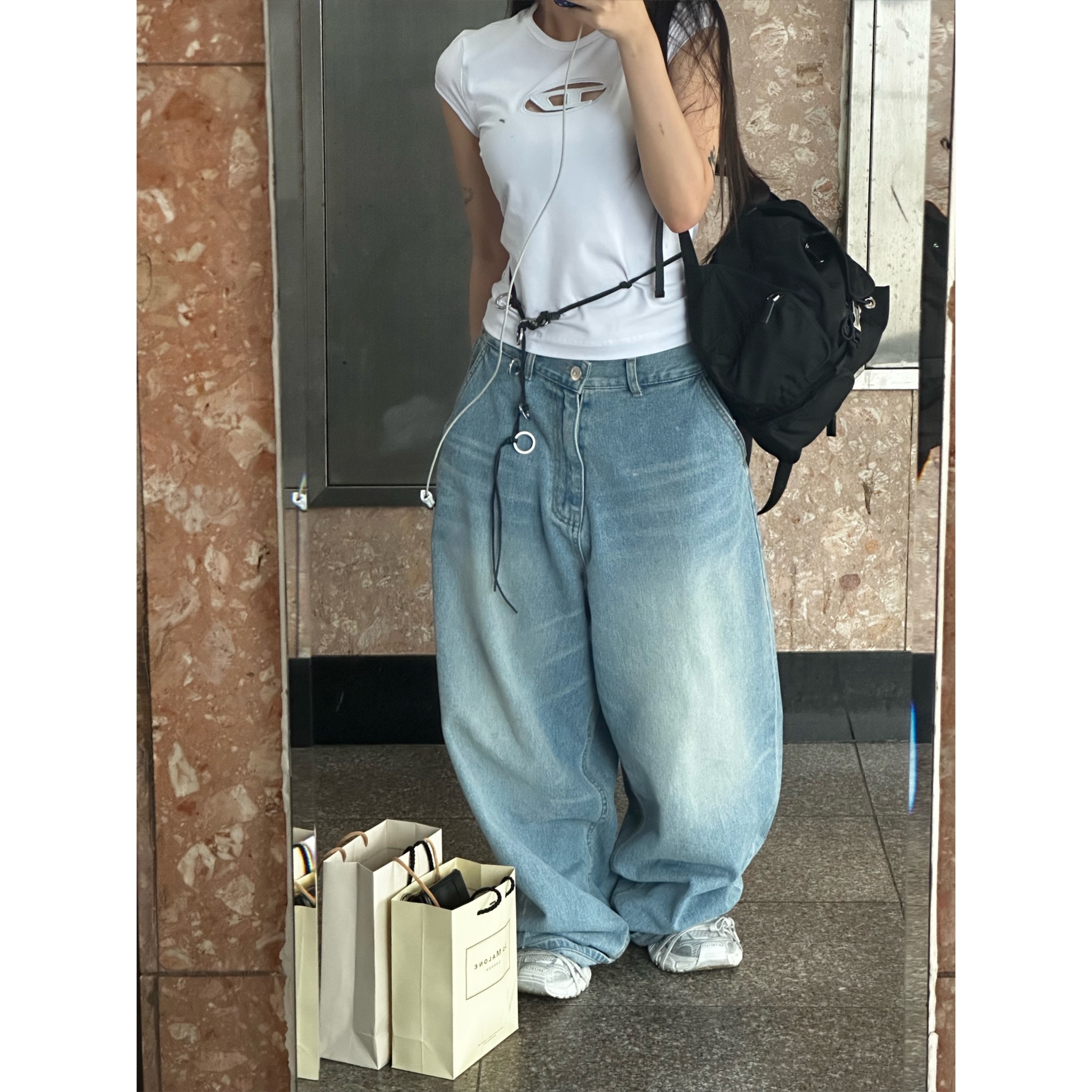 (W) Balenciaga 3XL Mule White, Our Legacy Ladon Belt Leather Black 착용 스타일