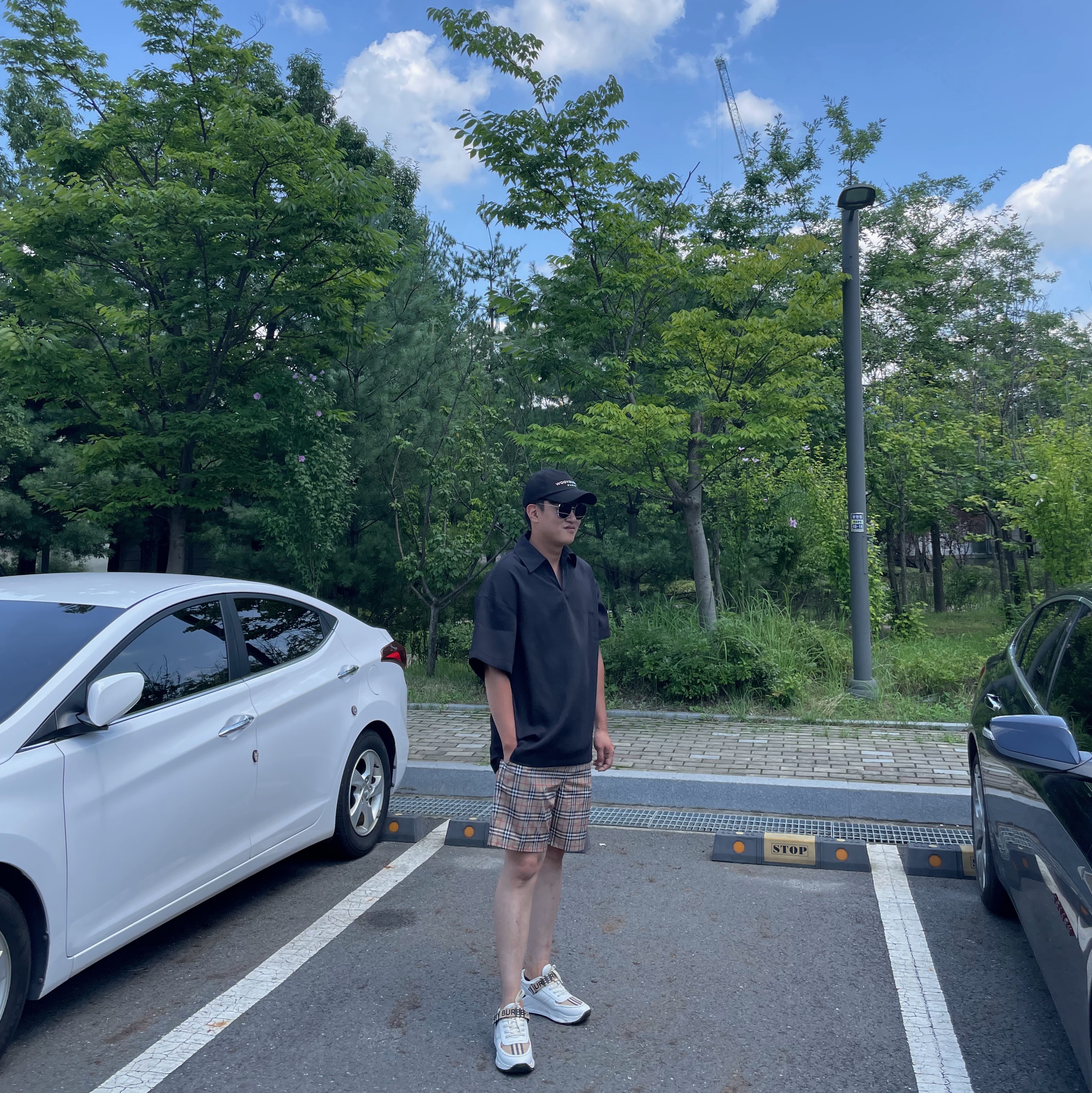 Wooyoungmi Lenticular Embroidered Ball Cap Black - 23SS, Burberry Small Scale Check Drawcord Swim Shorts Archive Beige 착용 스타일