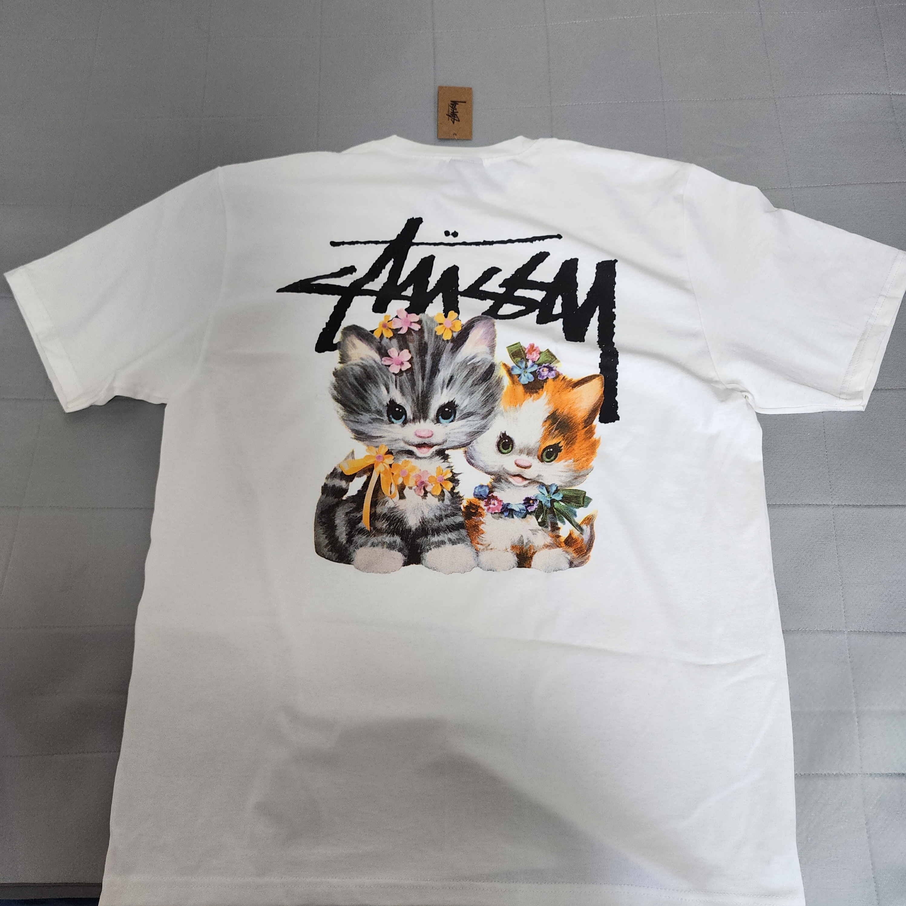 Stussy Kittens T-Shirt White 착용 스타일
