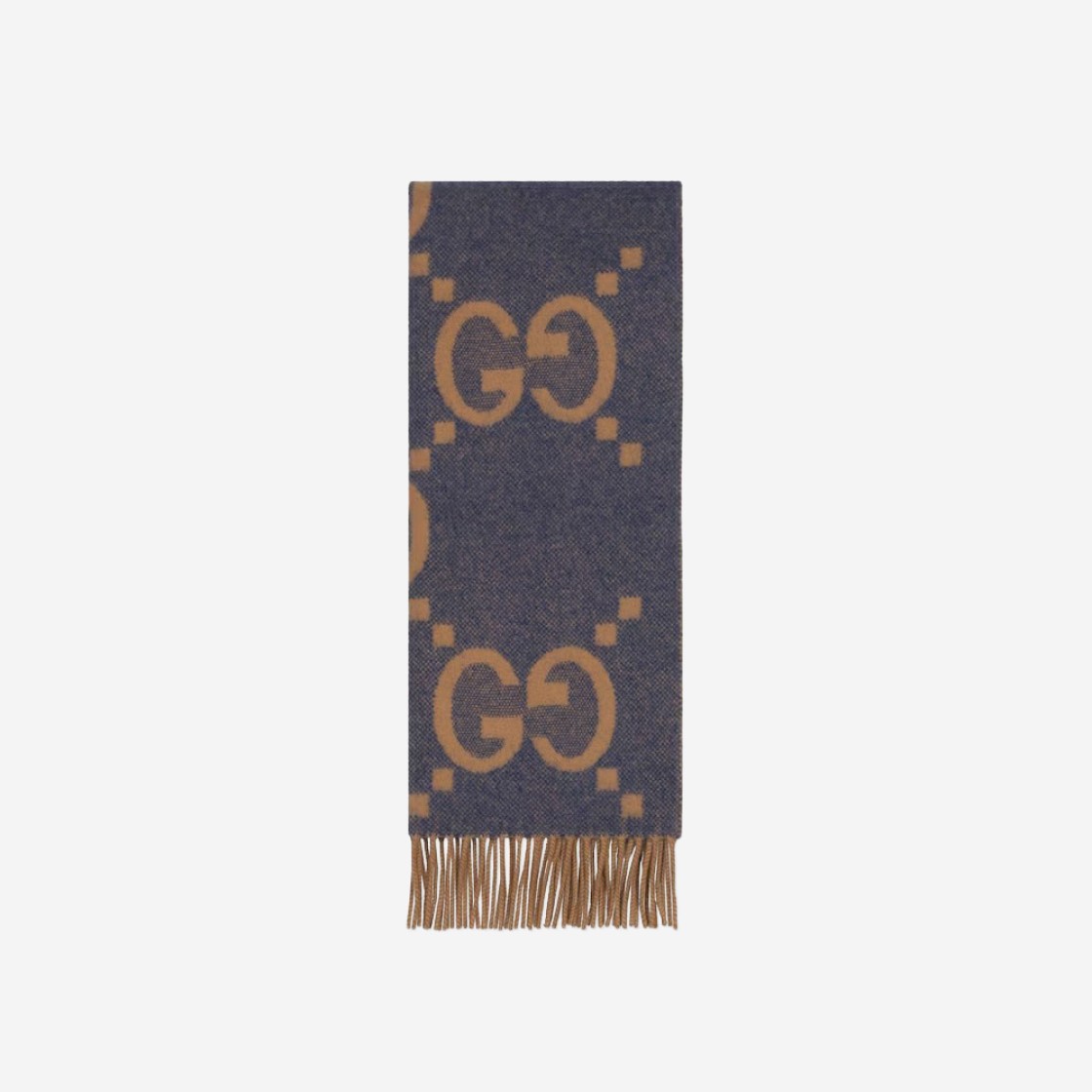 Gucci GG Cashmere Jacquard Scarf Blue Beige 상세 이미지 1