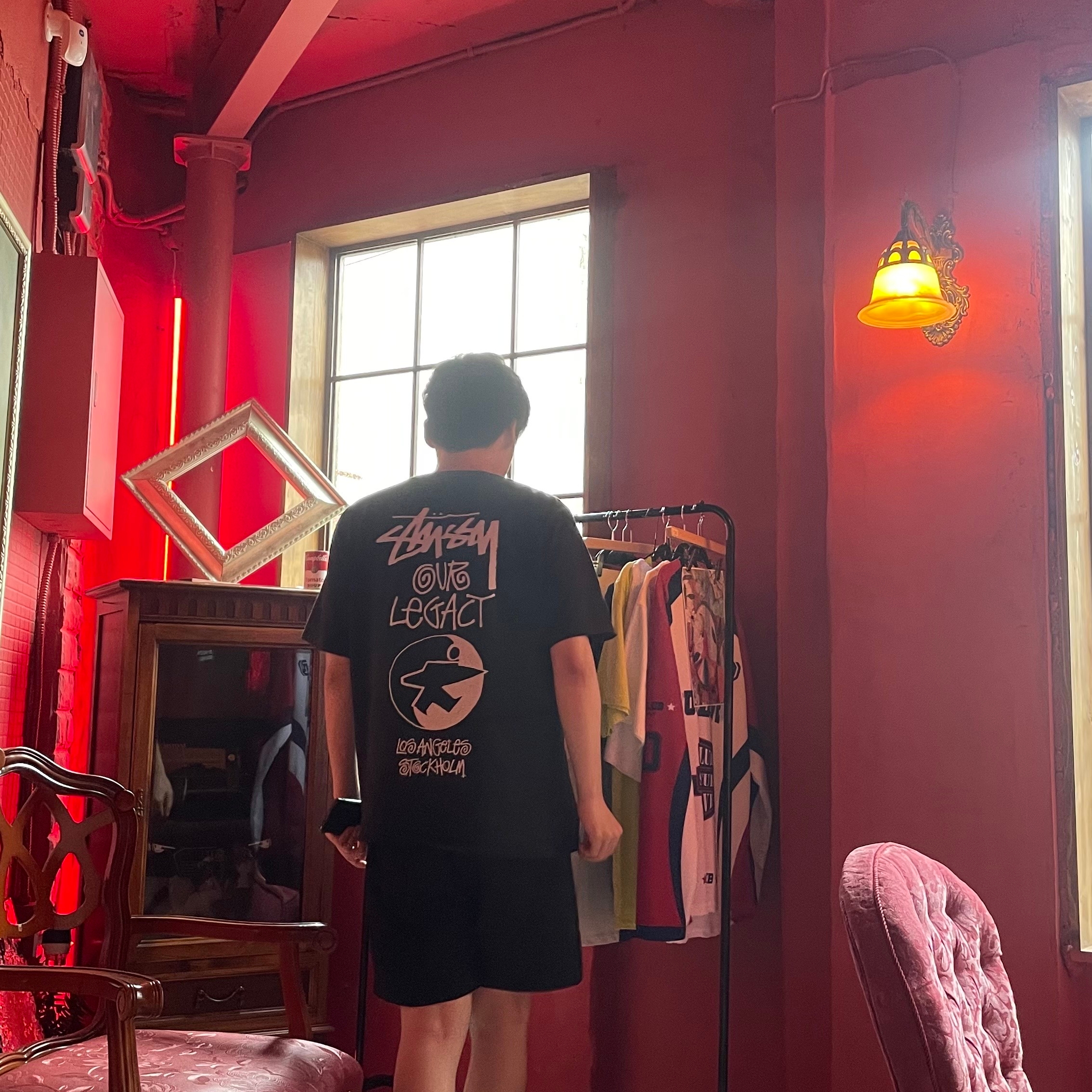 Stussy x Our Legacy Surfman T-Shirt Black - 21SS 착용 스타일