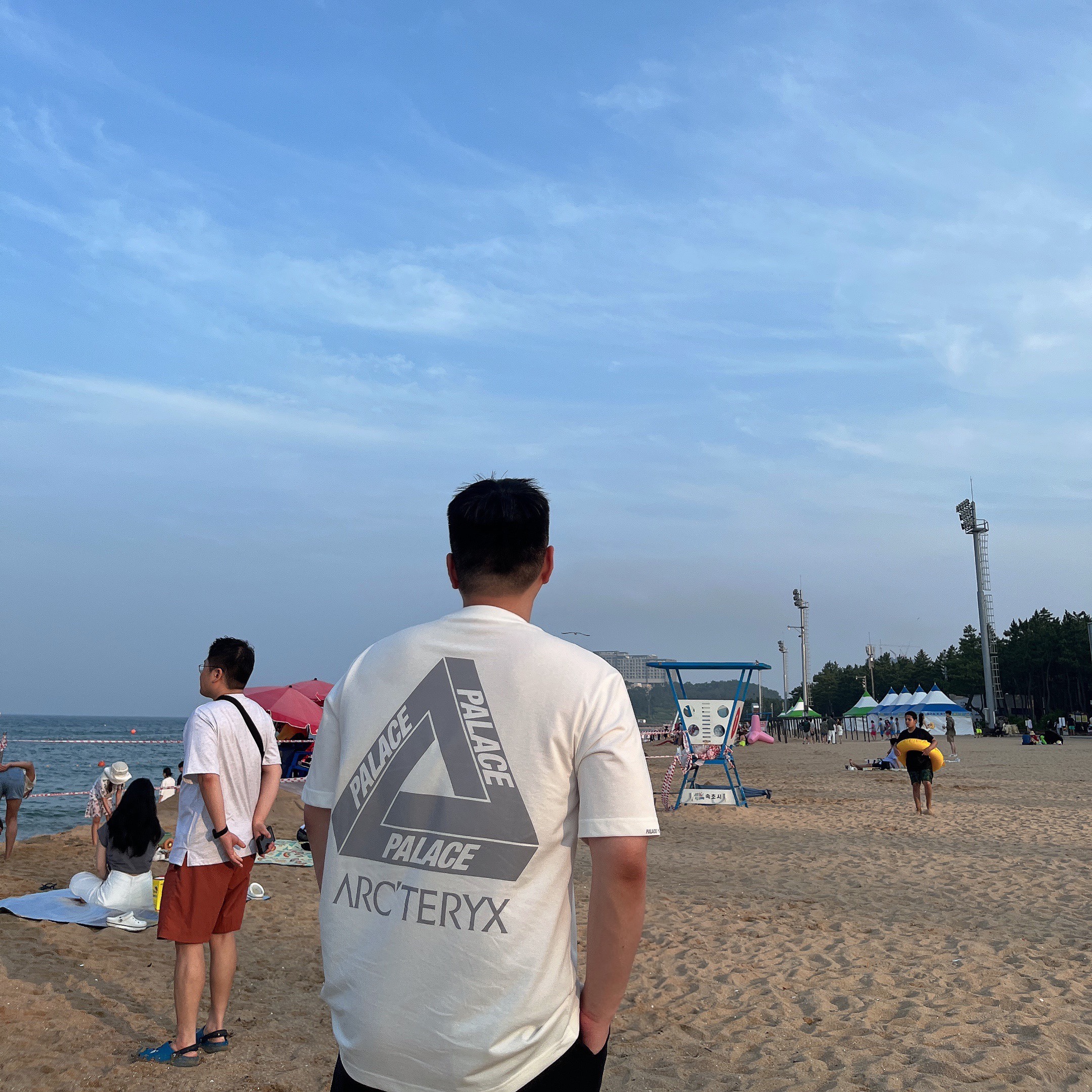 Palace x Arc'teryx T-Shirt White - 20FW 착용 스타일