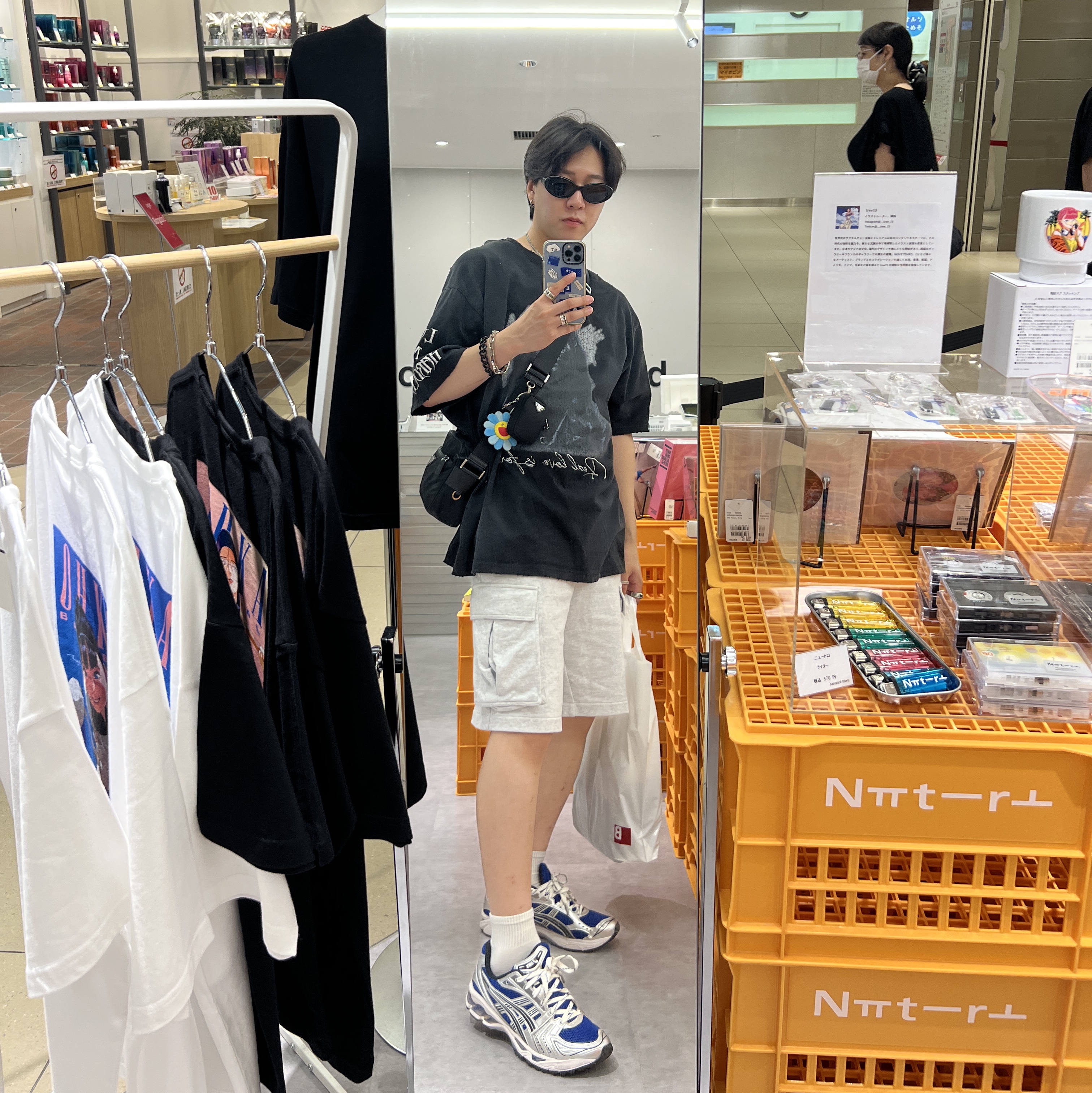 Project G/R Crow Worldtour T-Shirt Washed Black, Asics Gel-Kayano 14 Monaco Blue Black 착용 스타일