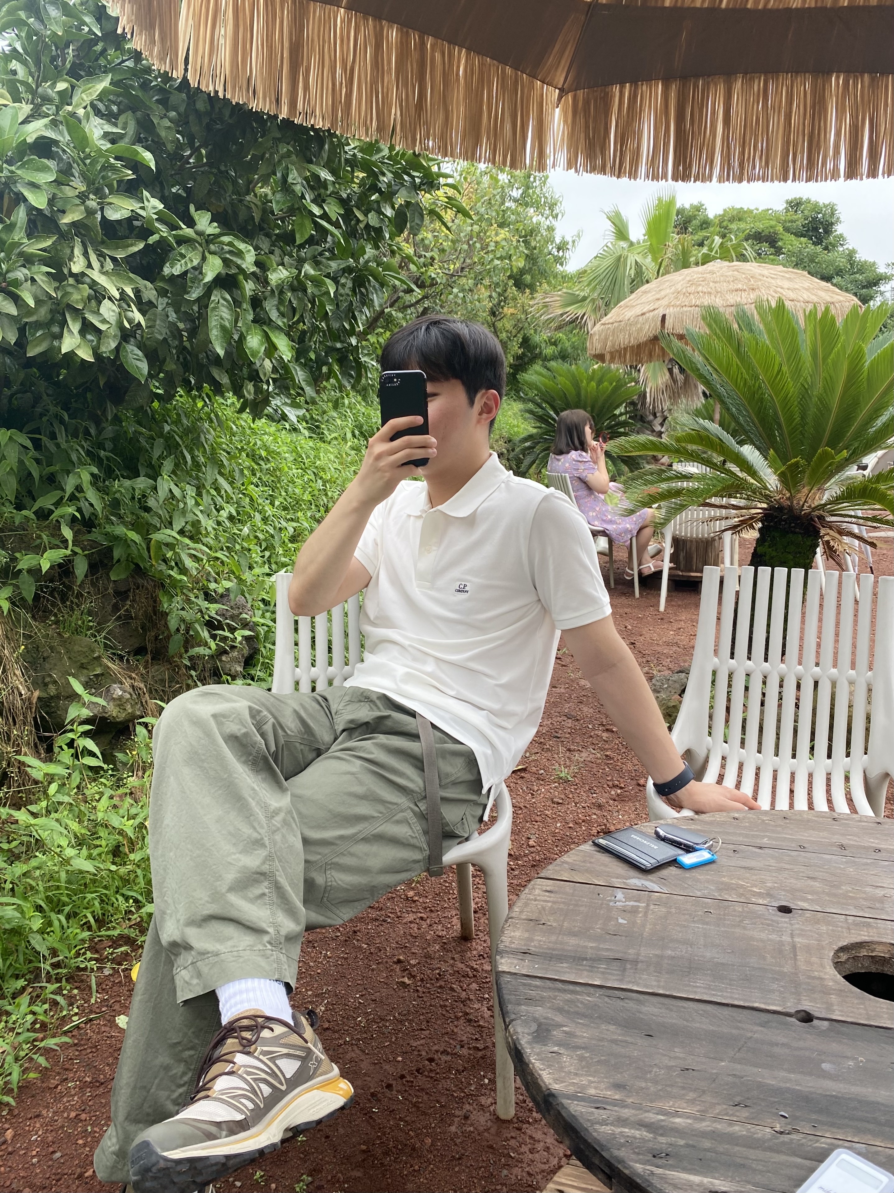 Salomon XT-6 Expanse Feather Grey, C.P. Company Stretch Piquet Polo Shirt Gauze White - 23SS 착용 스타일 - 2