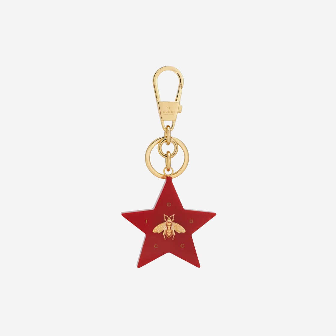 Gucci Bee Star-Shaped Keychain Red Plexiglas 상세 이미지 1