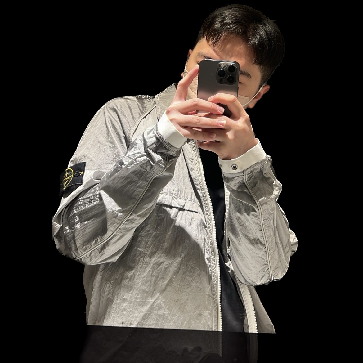 Stone Island 12321 Nylon Metal Garment Dyed Packable Overshirt Ice - 22SS 착용 스타일