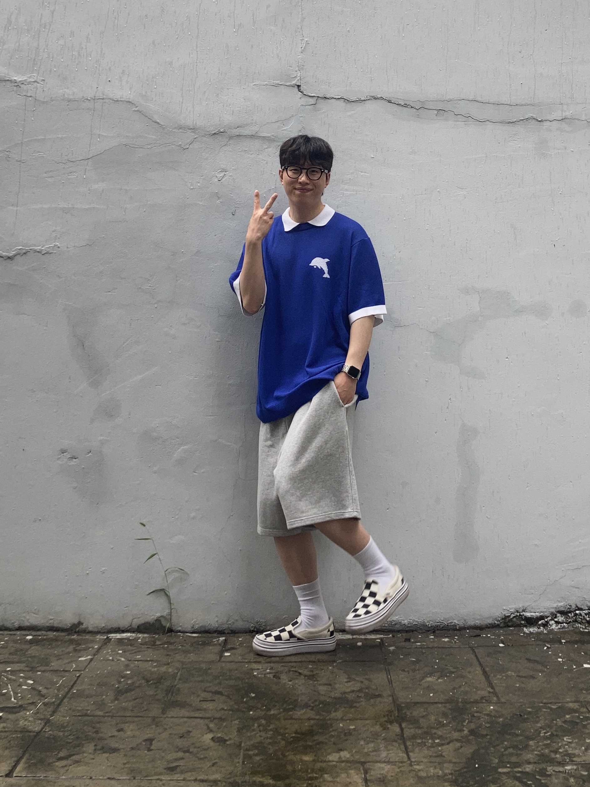 Vans Super ComfyCush Slip-On Big Classics Checker 착용 스타일 - 2