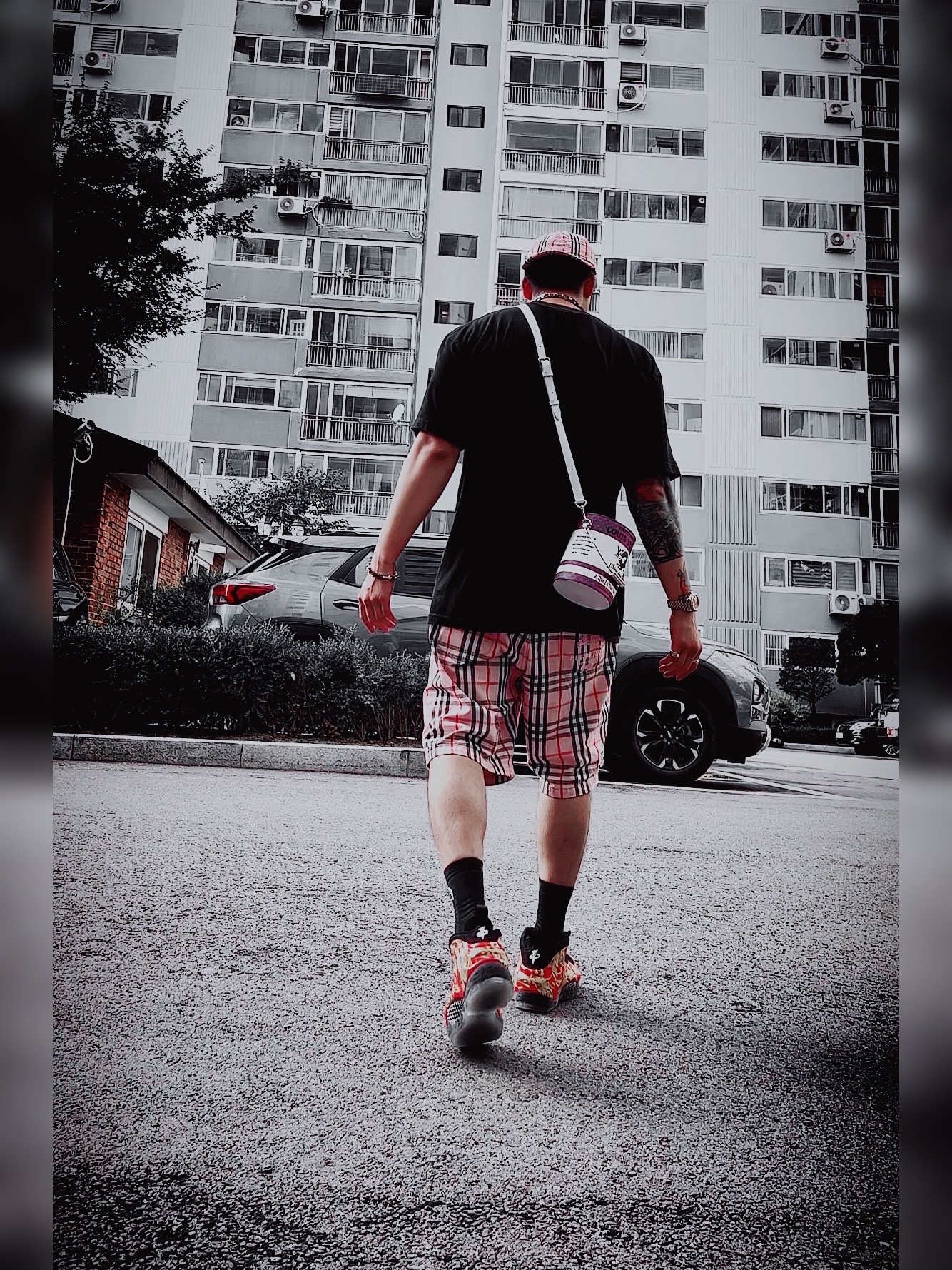 Supreme x Burberry Denim 6-Panel Pink - 22SS, Supreme x Burberry Denim Shorts Pink - 22SS 착용 스타일 - 2