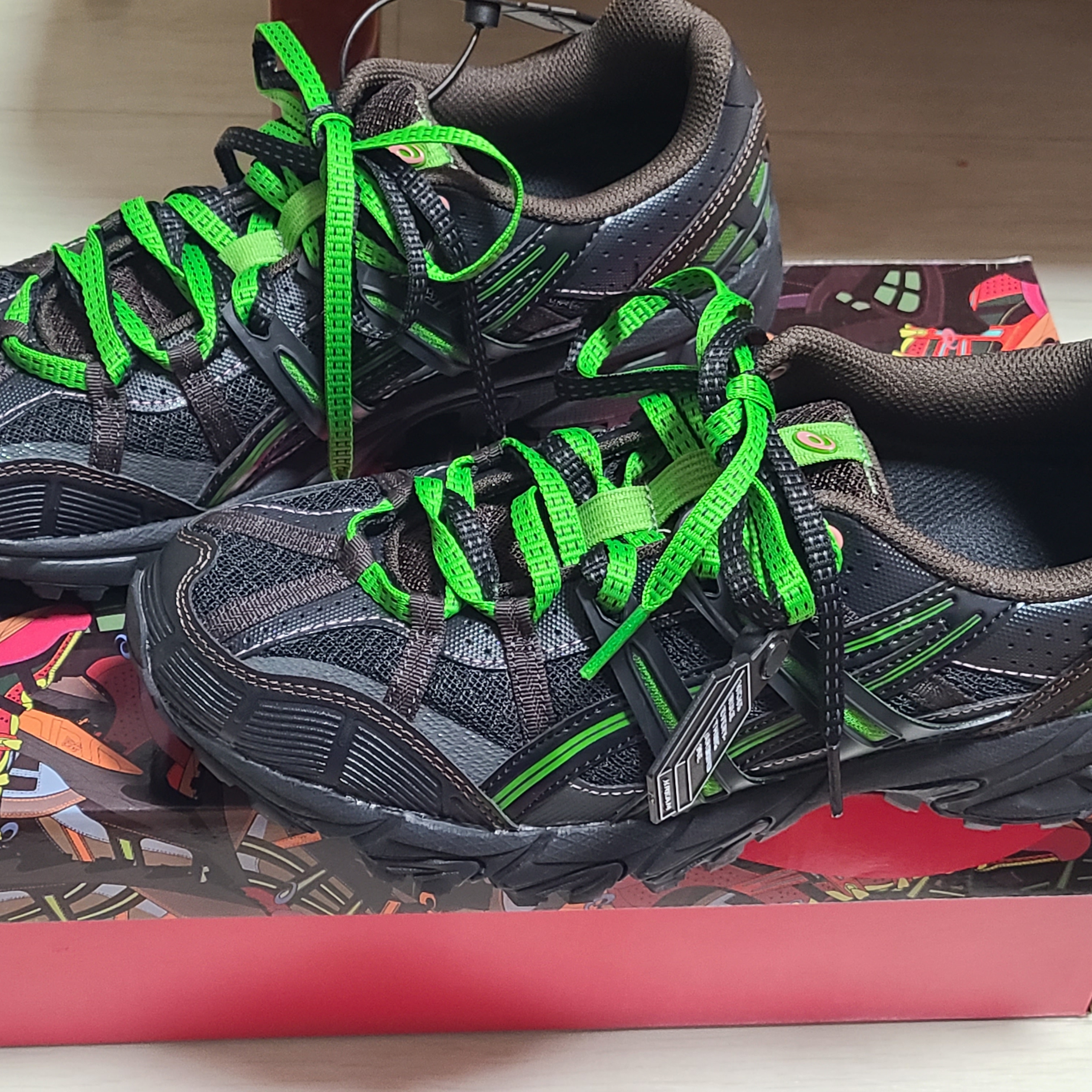 Asics x Andersson Bell Gel-Sonoma 15-50 Black Green 착용 스타일 - 2
