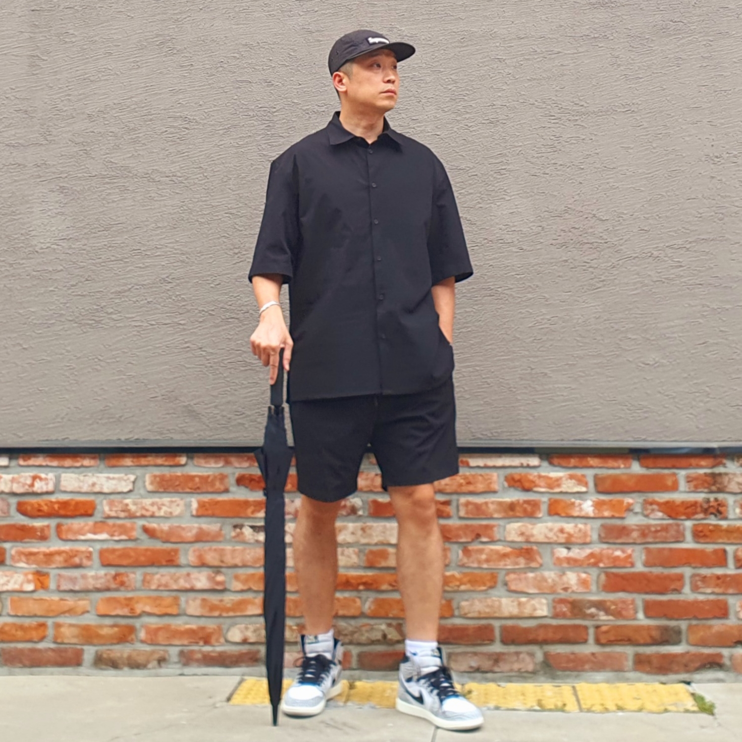 Jordan 1 Retro High OG White Cement, Supreme Military Camp Cap Black - 20SS 착용 스타일 - 2