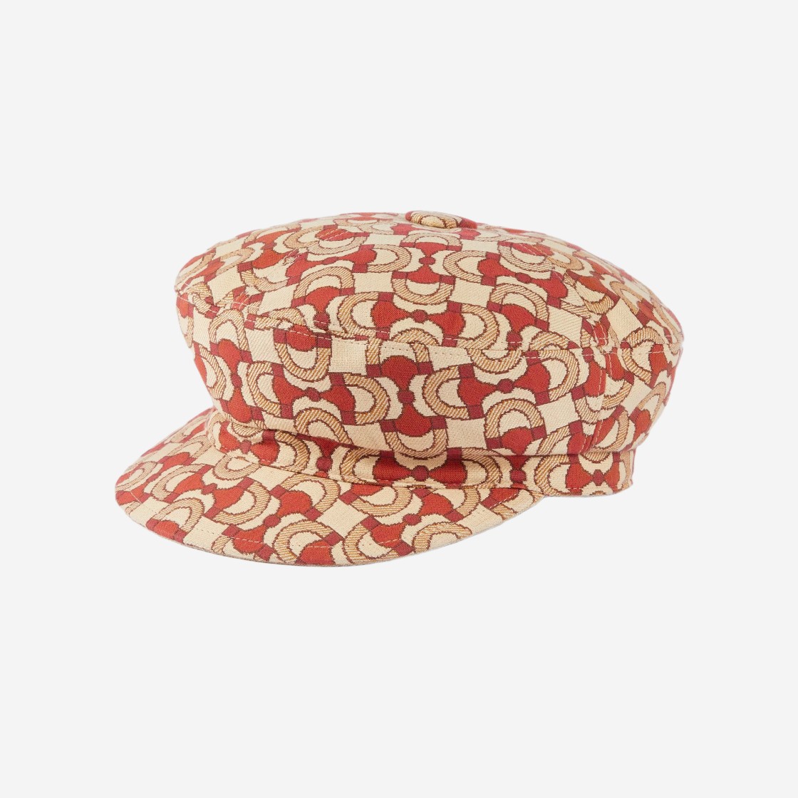 Gucci Reversible Cotton Jacquard Beret Red Beige 상세 이미지 1