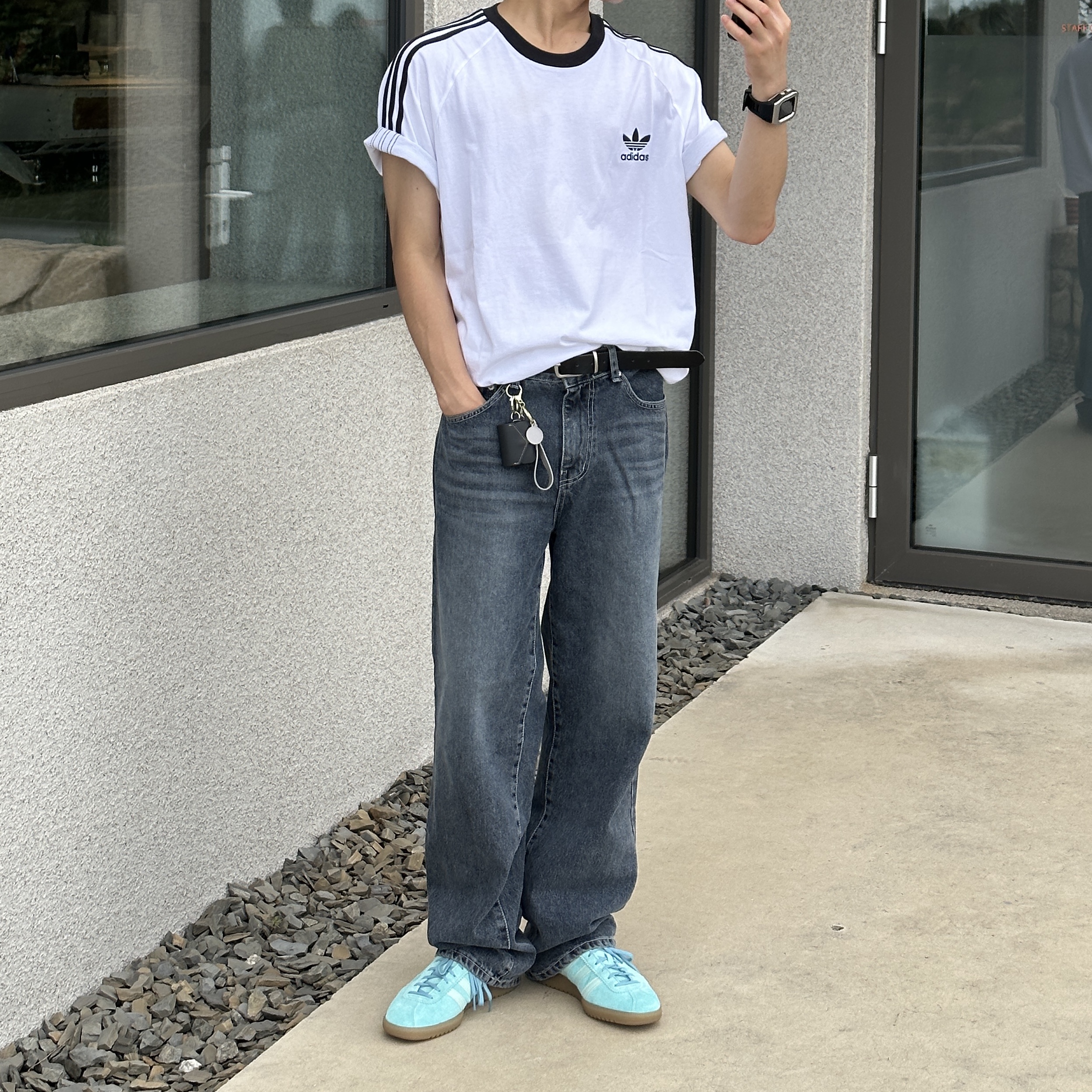 Adidas Bermuda Easy Mint 착용 스타일 - 2