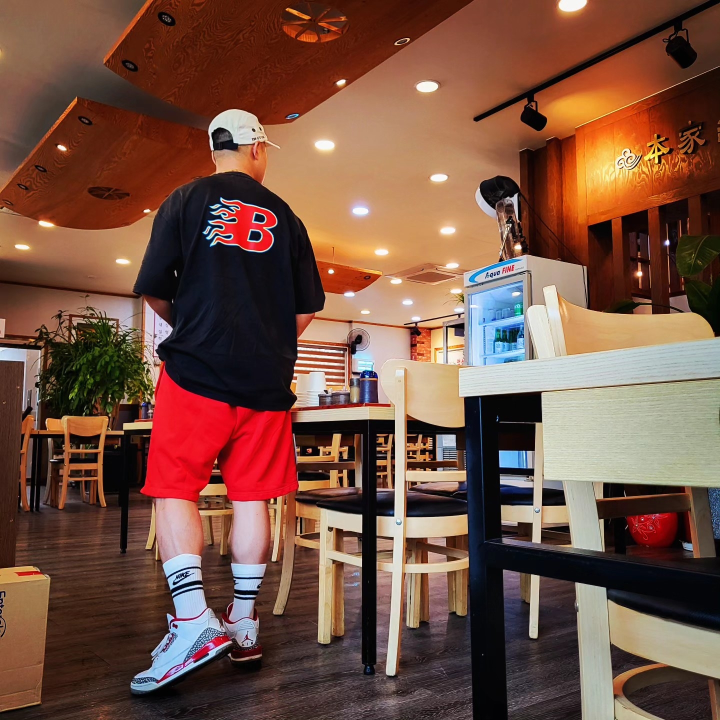 Supreme Military Camp Cap Stone - 22SS, Jordan 3 Retro Cardinal Red 착용 스타일 - 3