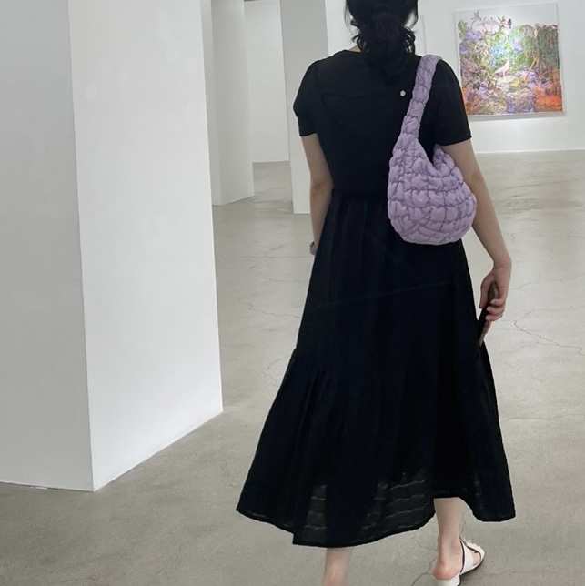 COS Quilted Mini Bag Purple 착용 스타일