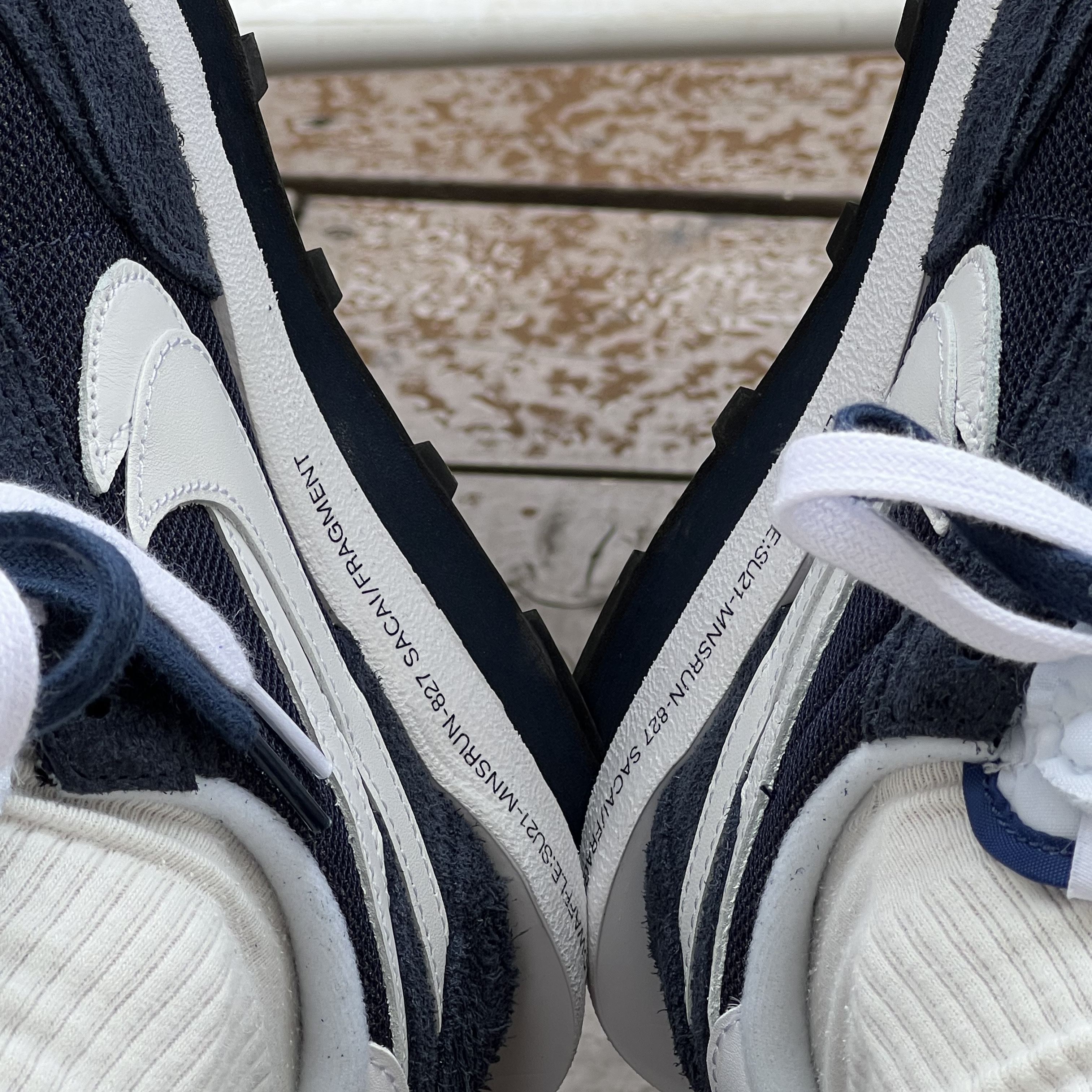 Nike x Sacai x Fragment LDWaffle Blackened Blue 착용 스타일