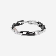 Louis Vuitton Monogram Chain Bracelet Silver Black