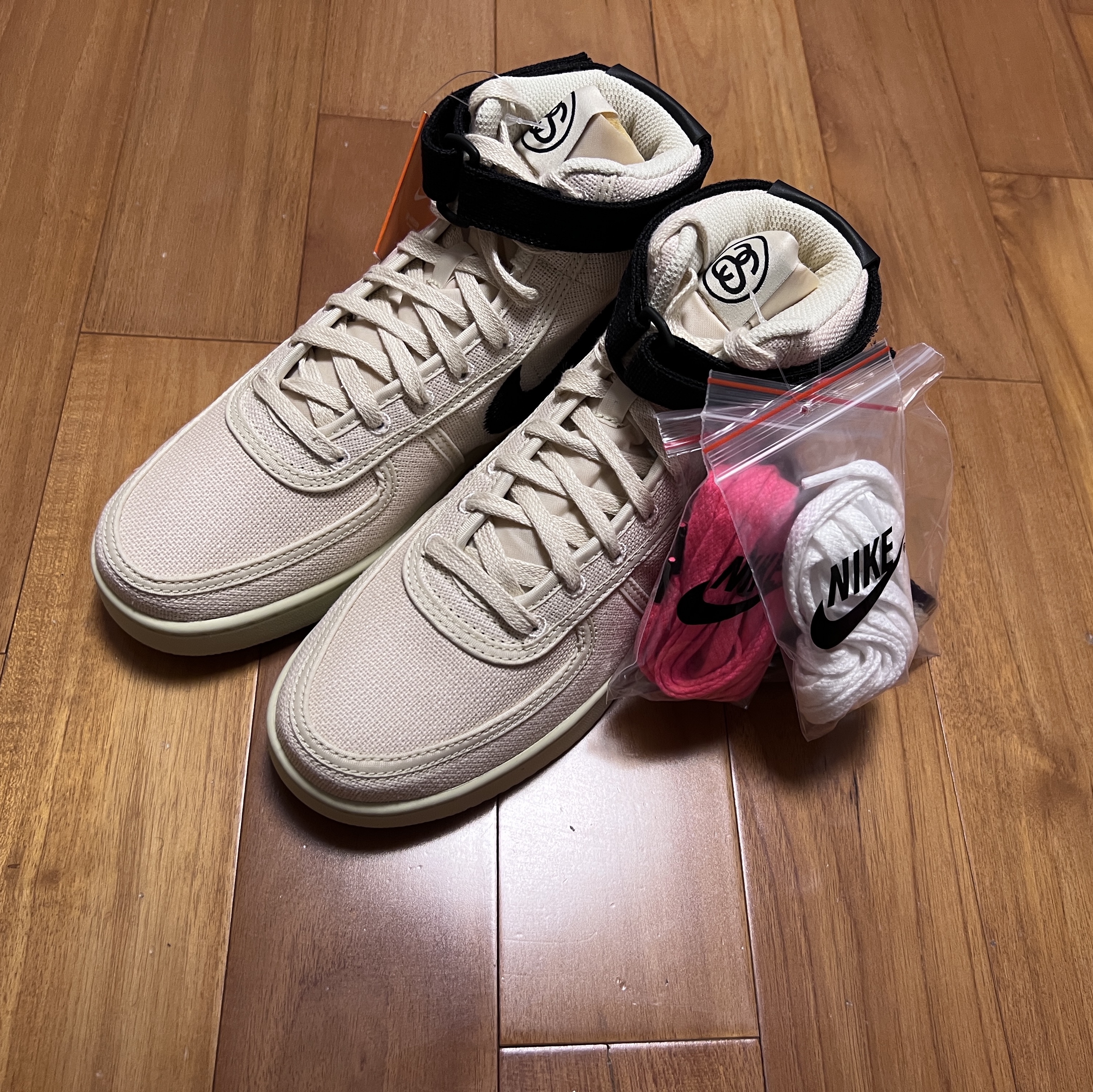 Nike x Stussy Vandal High Fossil 착용 스타일