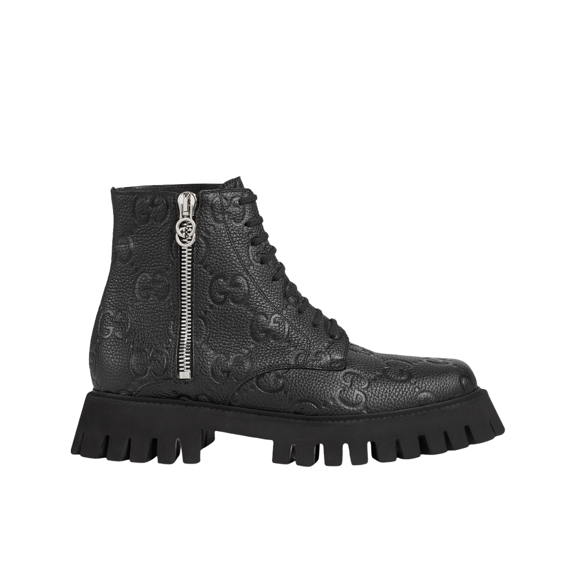 구찌 GG 레더 부츠 블랙 GG 레더(Gucci GG Leather Boot Black GG Leather) - 1