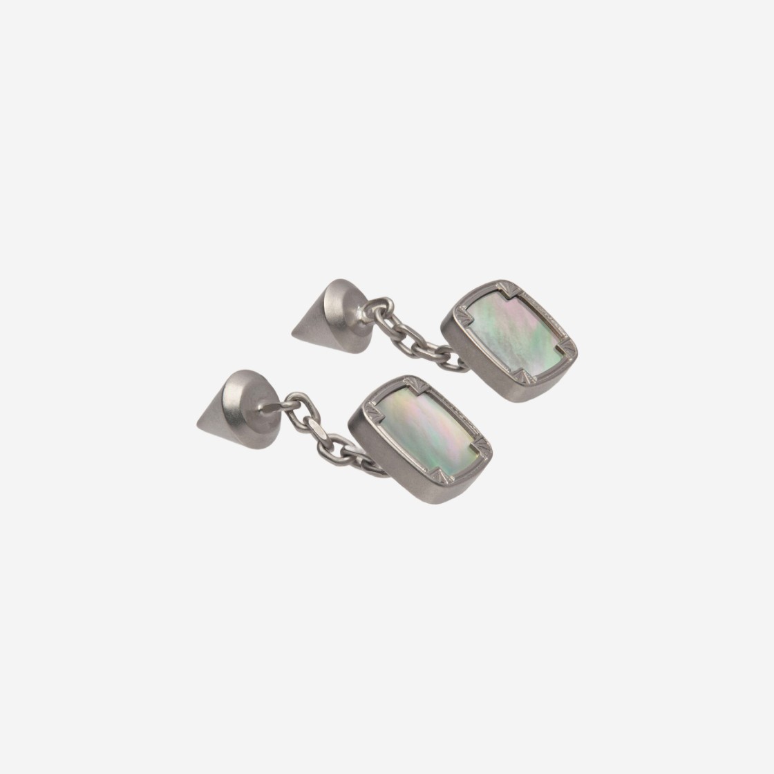 Maison Margiela Pearl Square Cufflinks Silver 상세 이미지 2