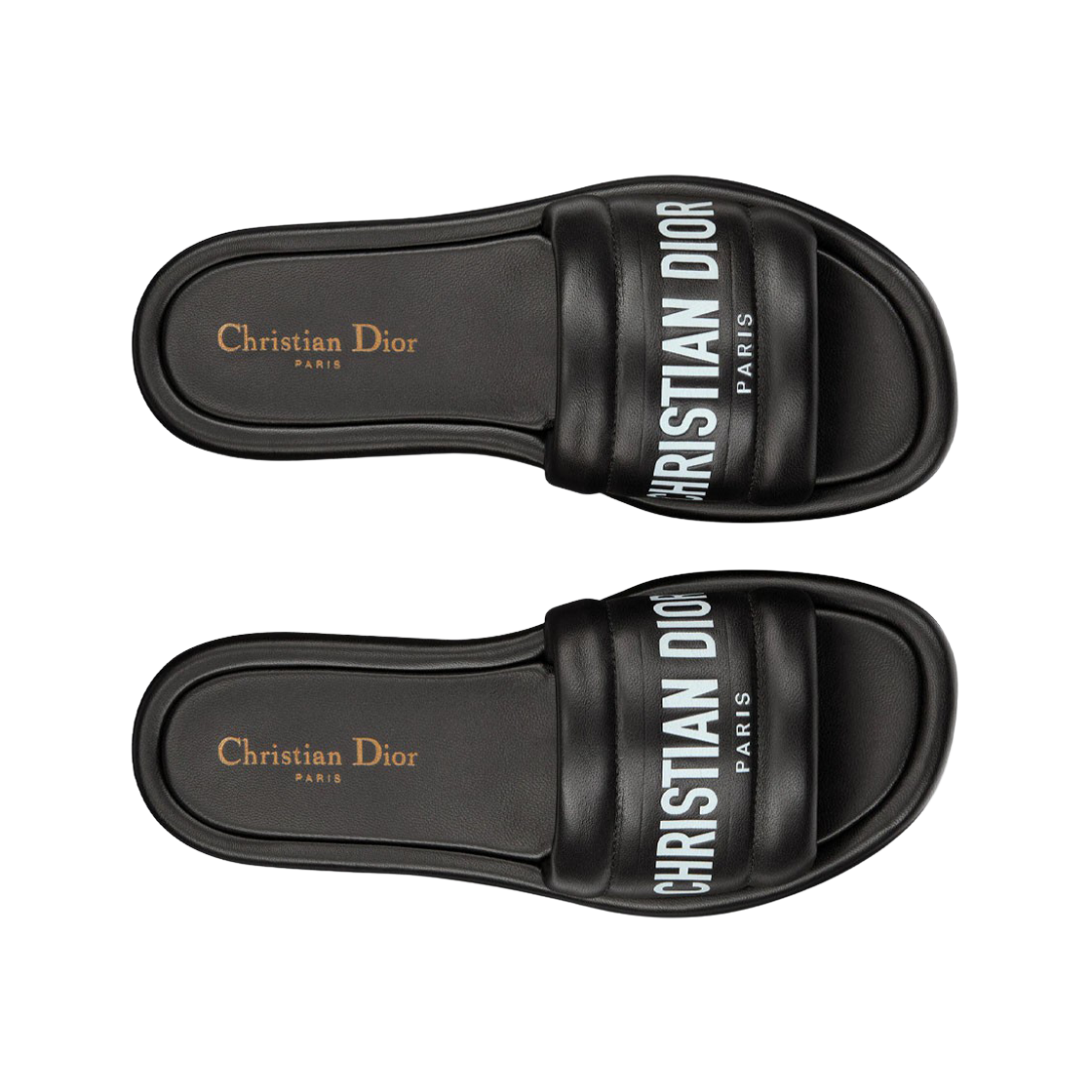 (W) 디올 에브리-D 뮬 엠보스드 램스킨 블랙((W) Dior Every-D Mule Embossed Lambskin Black) - 2