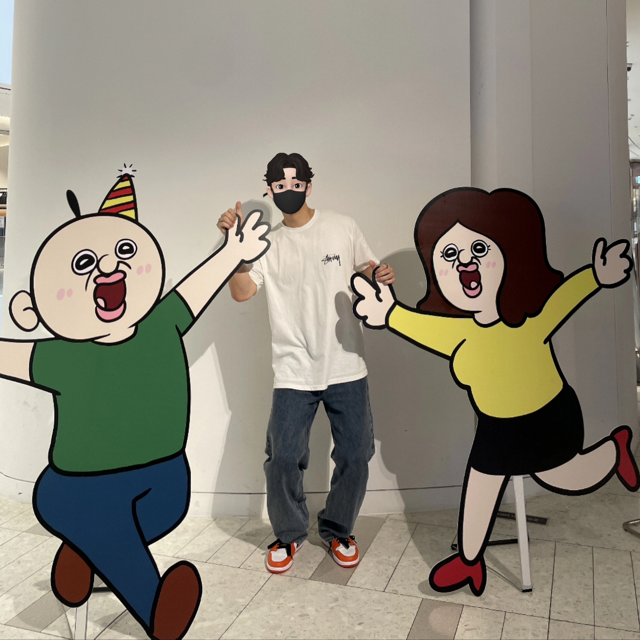 Stussy Diced Out T-Shirt White, Jordan 1 Low OG Starfish 착용 스타일