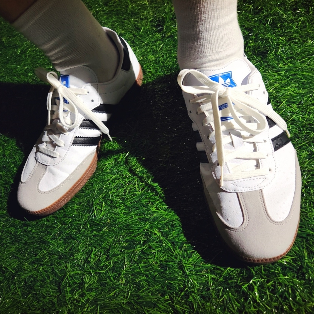 Adidas Samba Vegan White Black 착용 스타일 - 4
