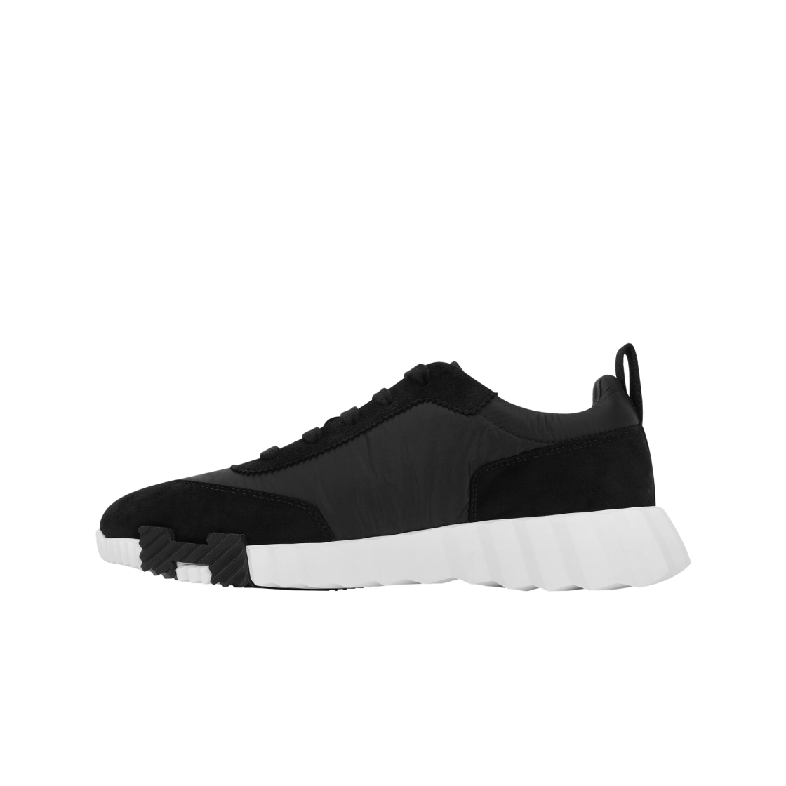 (W) 에르메스 바운싱 스니커즈 파라슈트 패브릭 스웨이드 고트스킨 & 누아((W) Hermes Bouncing Sneakers Parachute Fabric Suede Goatskin & Noir) - 2