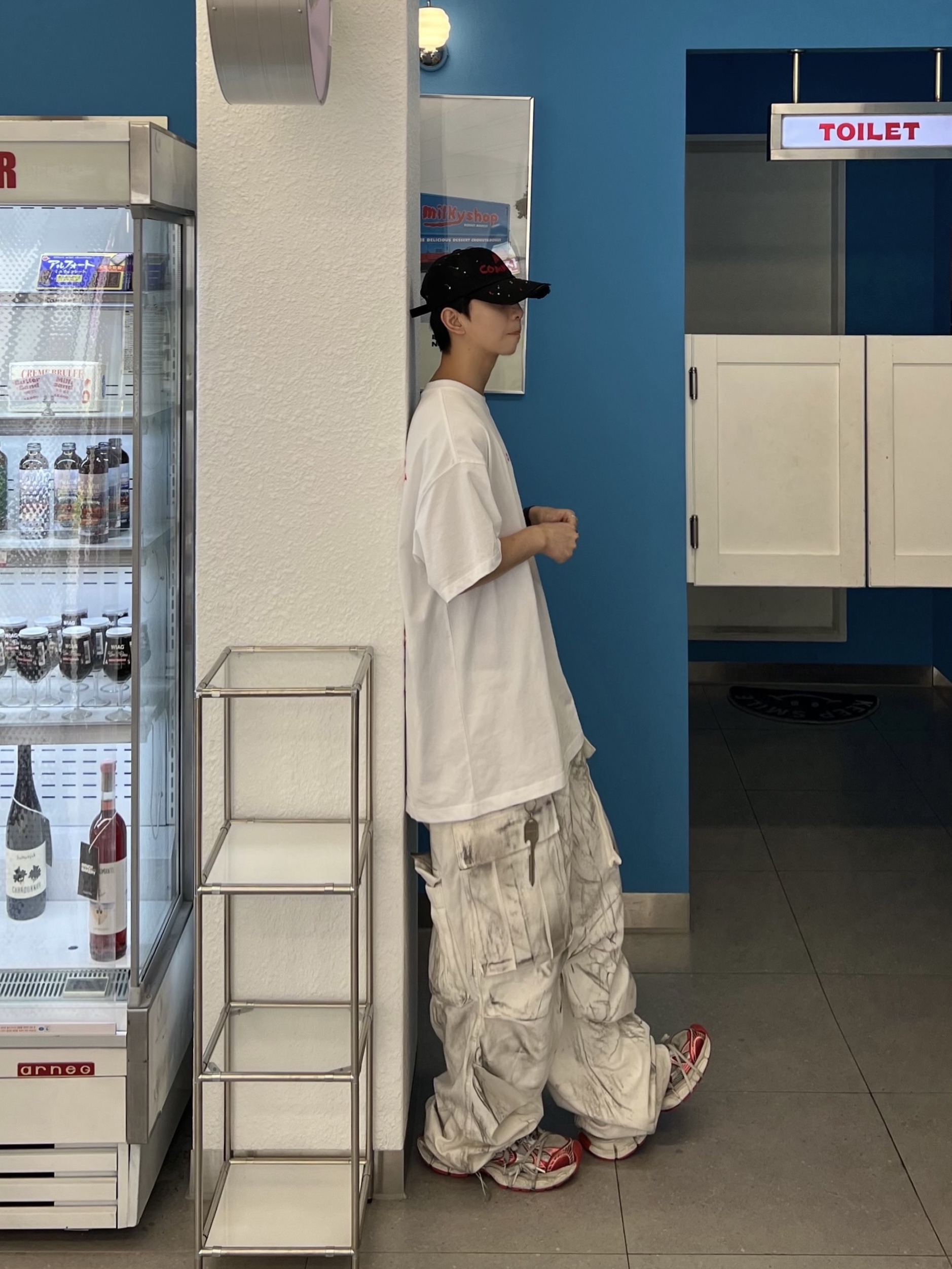 Balenciaga 3XL Sneakers White Red, Nos Couleurs 01 Cargo Pants Dirty Washing 착용 스타일 - 5