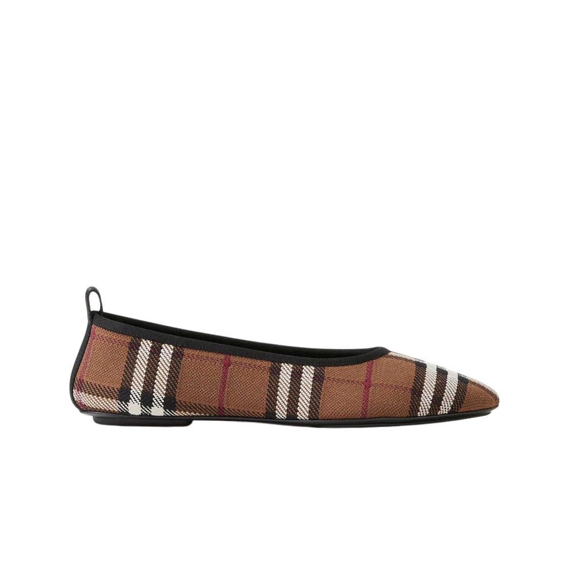 8070760 (W) Burberry Check Ballerina Dark Birch Brown