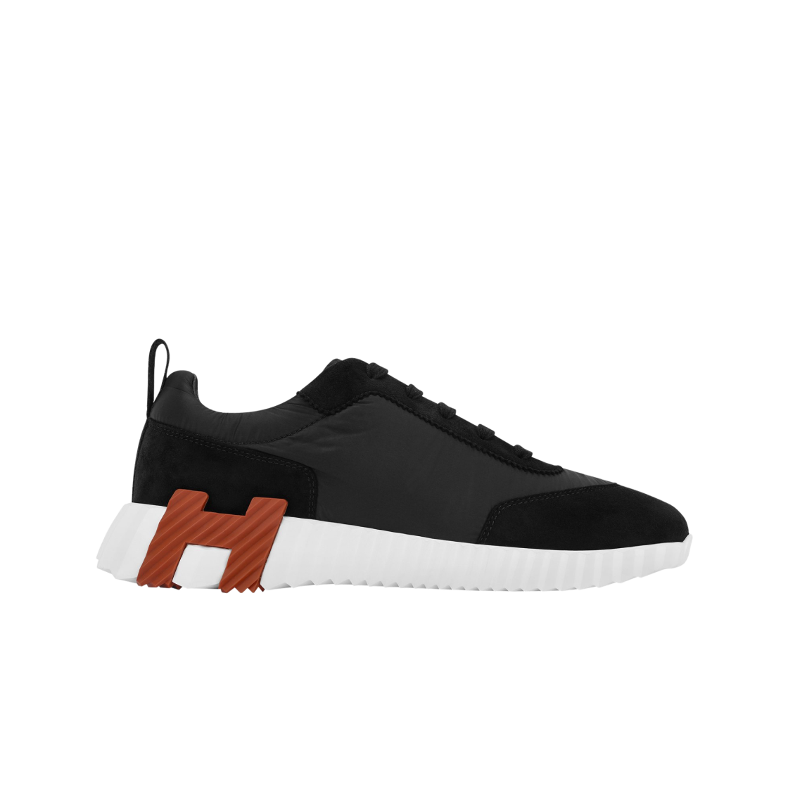 (W) 에르메스 바운싱 스니커즈 파라슈트 패브릭 스웨이드 고트스킨 & 누아((W) Hermes Bouncing Sneakers Parachute Fabric Suede Goatskin & Noir) - 1