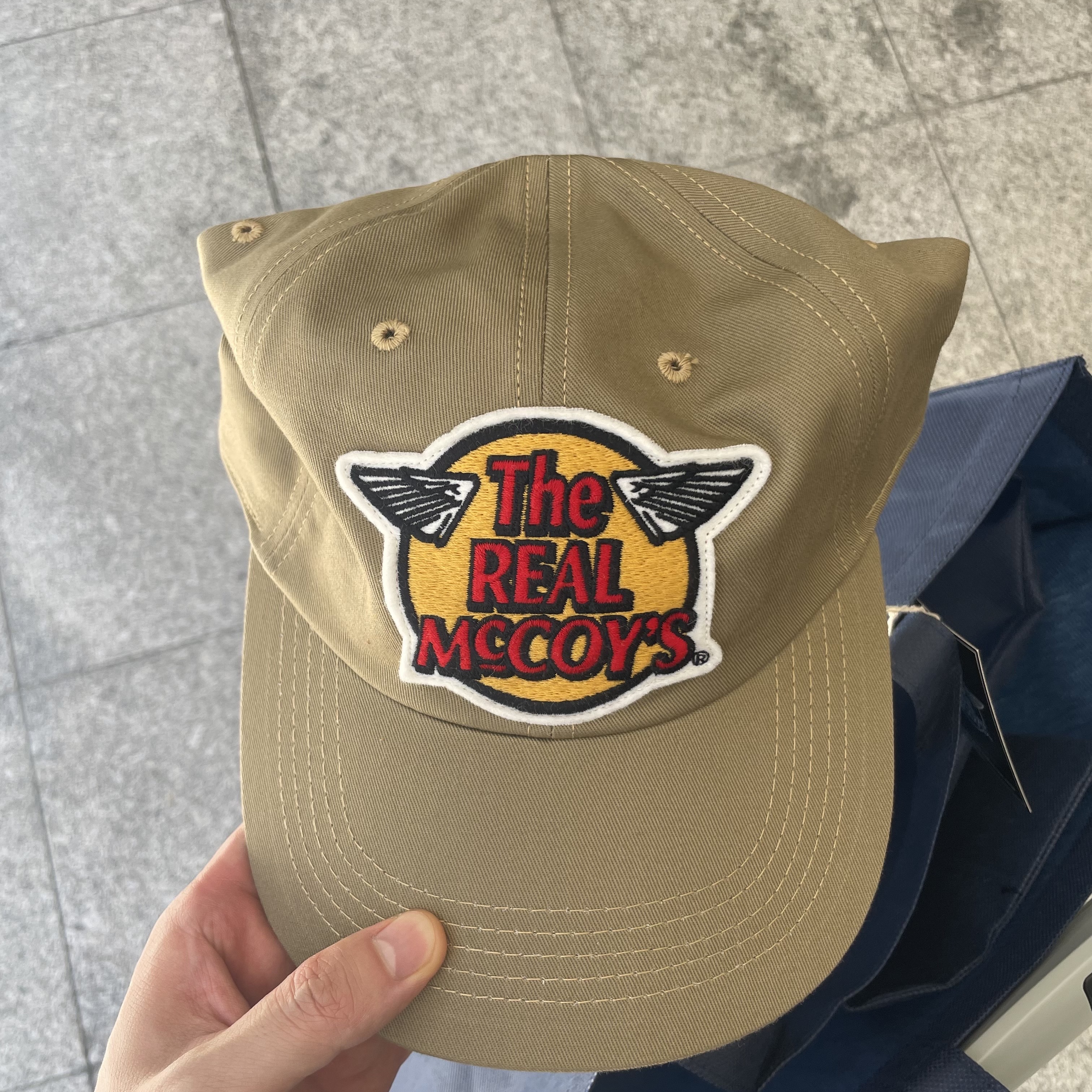The Real McCoy's Logo Baseball Cap Khaki 착용 스타일