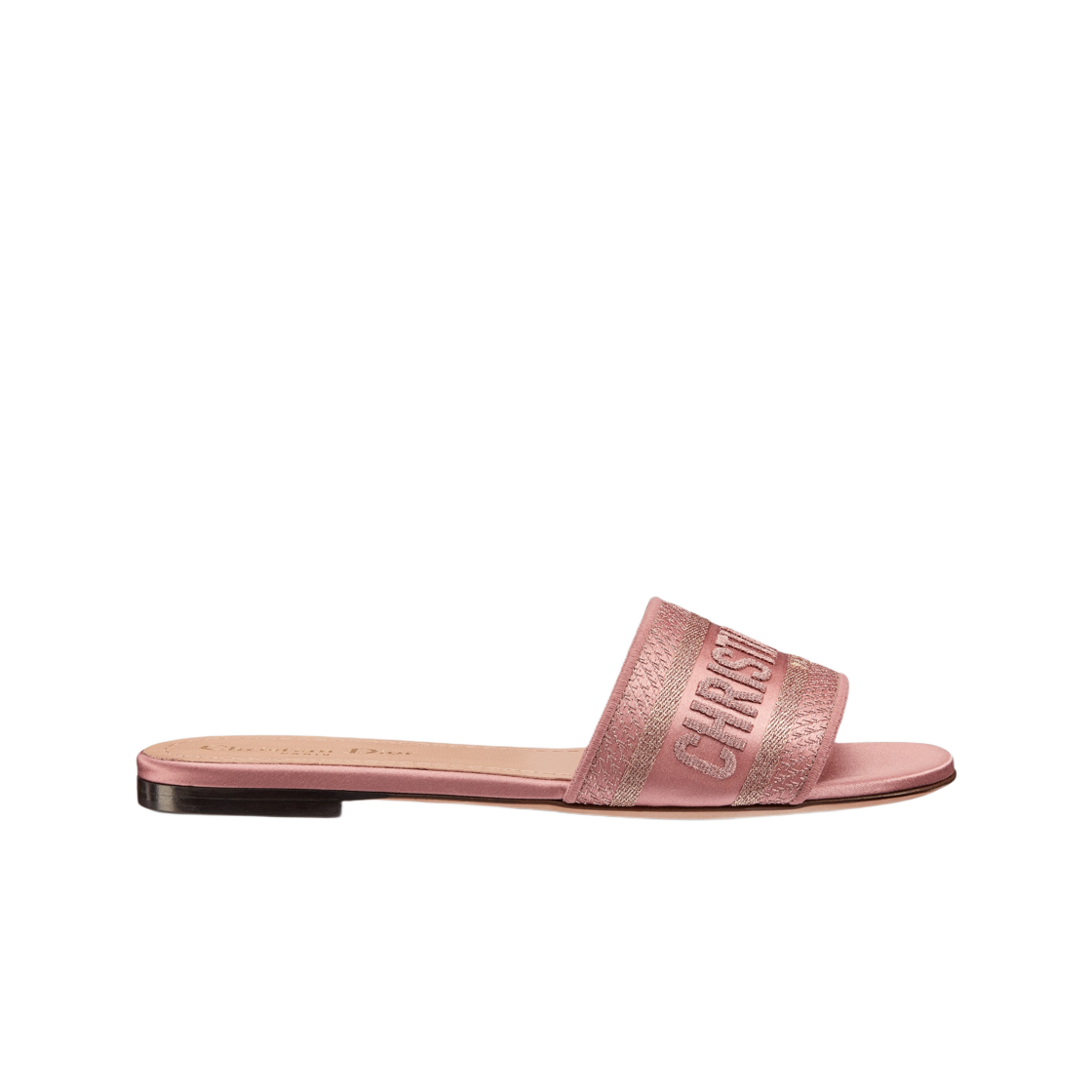 KCQ855SBX-S70K (W) Dior Dway Slide Rose Des Vents Metallic Thread Embroidered Satin