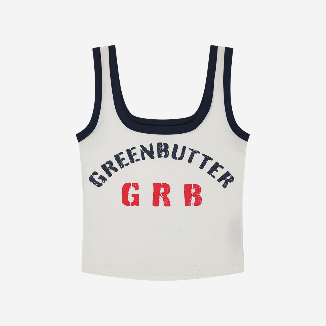그린 버터 우먼 소프트 스판 로고 슬리브리스 화이트(Green Butter Women Soft Span Logo Sleeveless White) - 1