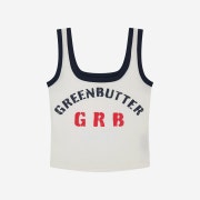 Green Butter Women Soft Span Logo Sleeveless White