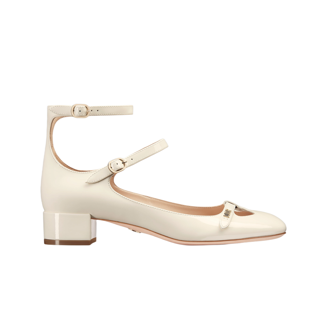 (W) 디올 에임 디올 펌프스 화이트 페이턴트 카프스킨((W) Dior Aime Dior Pumps White Patent Calfskin) - 1