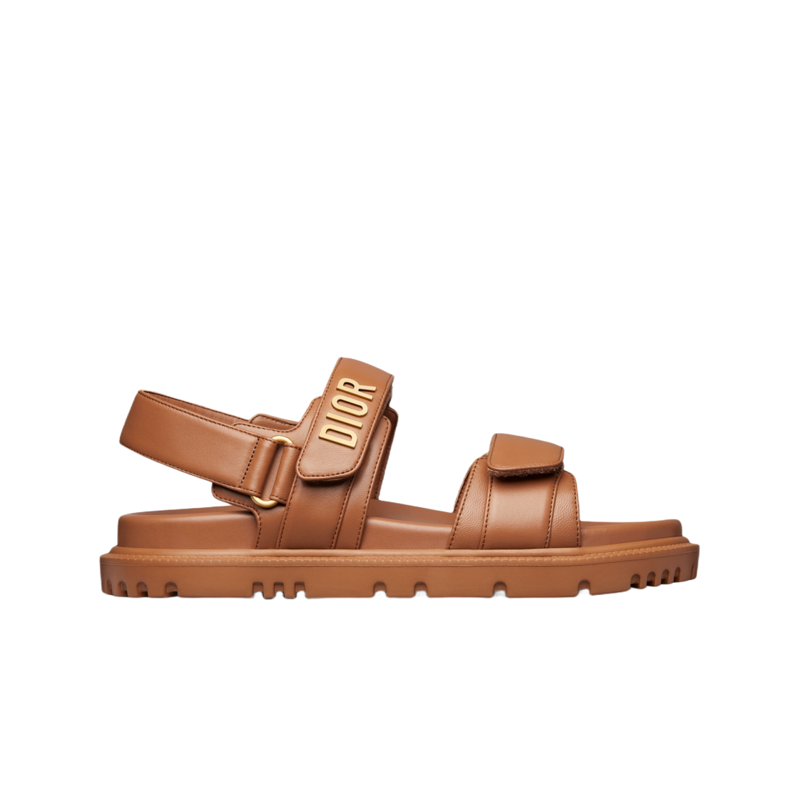 (W) 디올액트 샌들 골든 새들 램스킨 레더((W) Dioract Sandal Golden Saddle Lambskin Leather) - 1