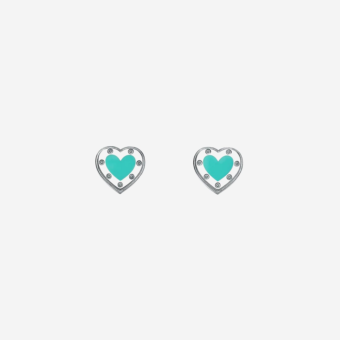 Tiffany & Co. Return to Tiffany Love Tiffany Blue Heart Earrings Mini Sterling Silver 상세 이미지 1