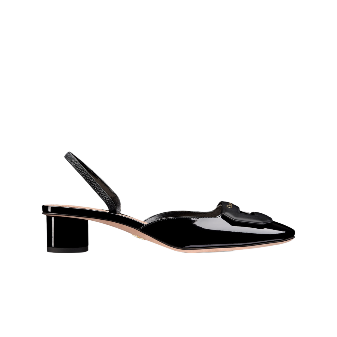 (W) 디올 데이 슬링백 펌프스 블랙 페이턴트 카프스킨((W) Dior Day Slingback Pumps Black Patent Calfskin) - 1