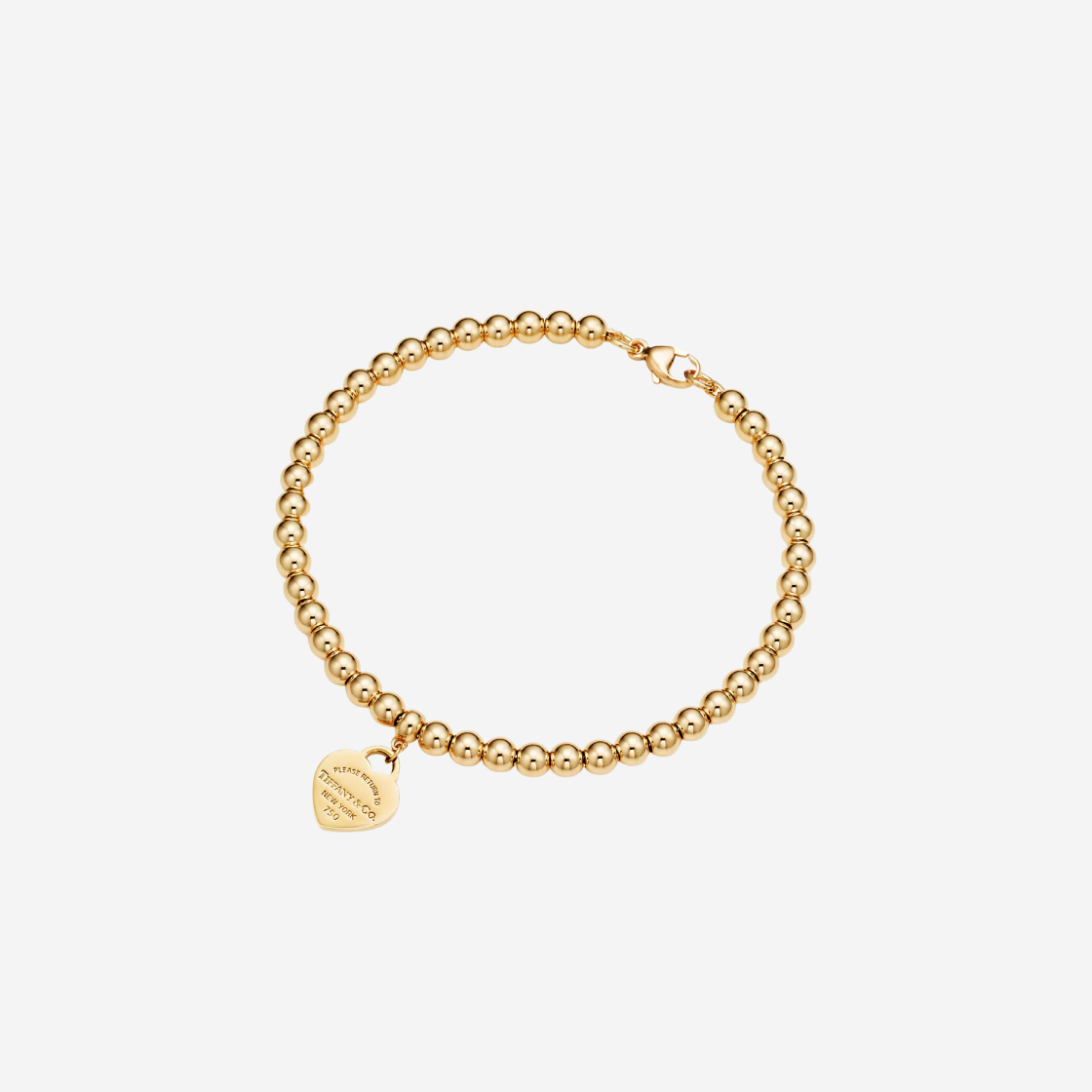 티파니 앤 코 리턴 투 티파니 미디움 하트 태그 비디드 브레이슬릿 옐로우 골드 | Tiffany & Co. | KREAM
