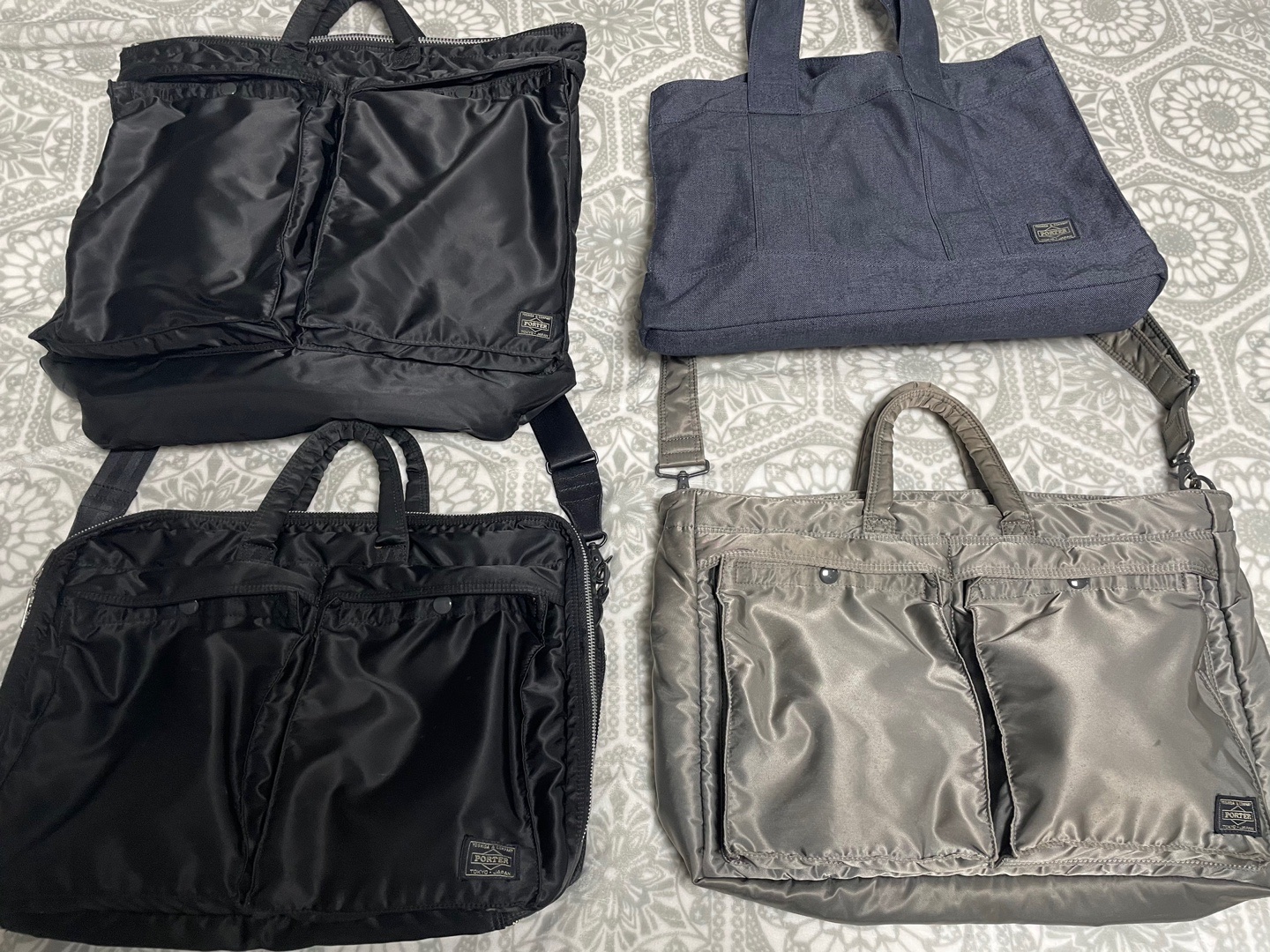 Porter Tanker 2Way Helmet Bag Black, Porter Tanker 2Way Briefcase Black 착용 스타일 - 1