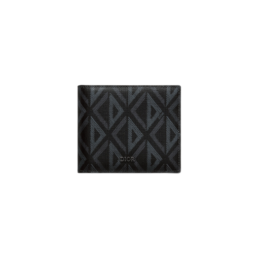 디올 컴팩트 지갑 블랙 CD 다이아몬드 캔버스