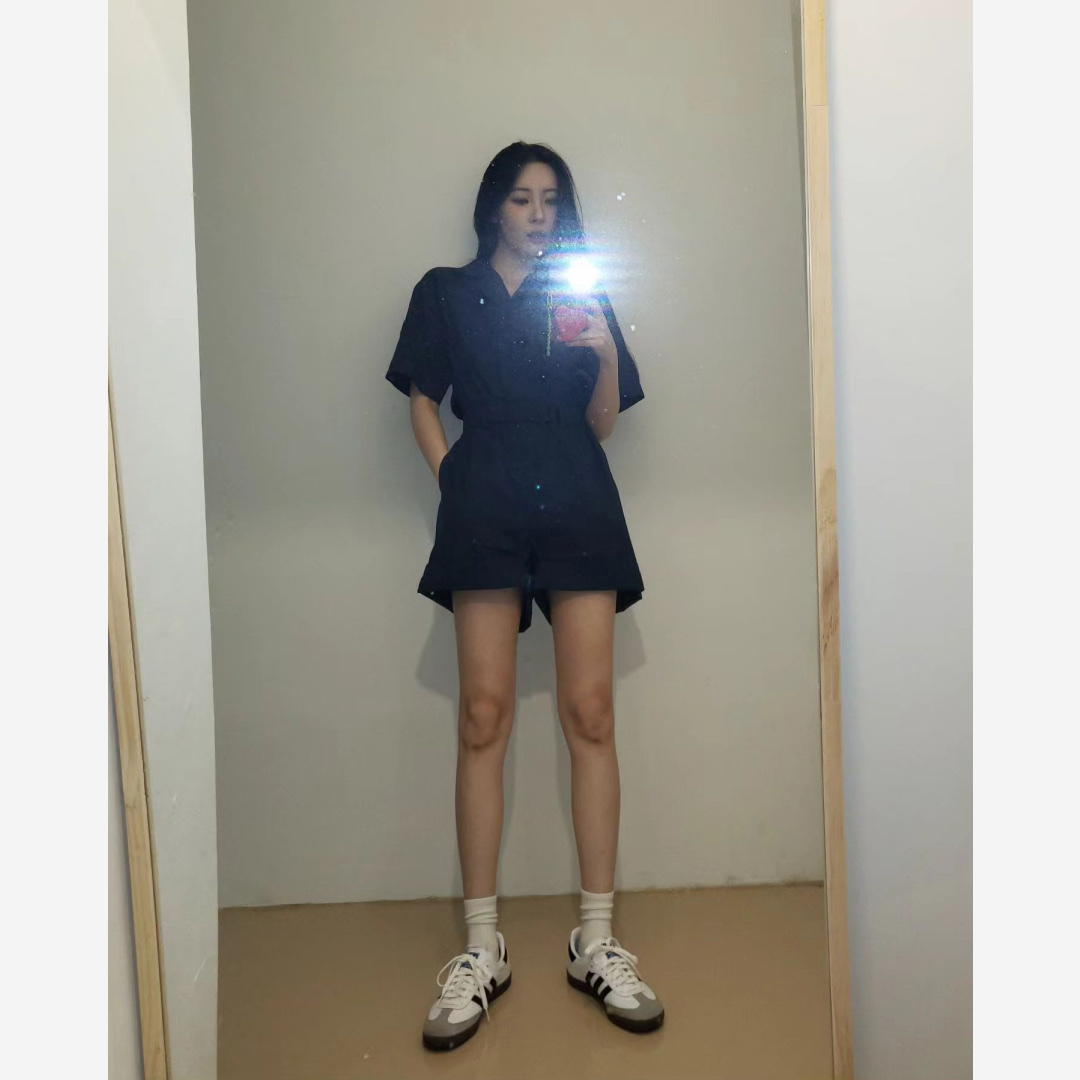Adidas Samba Vegan White Black 착용 스타일 - 2