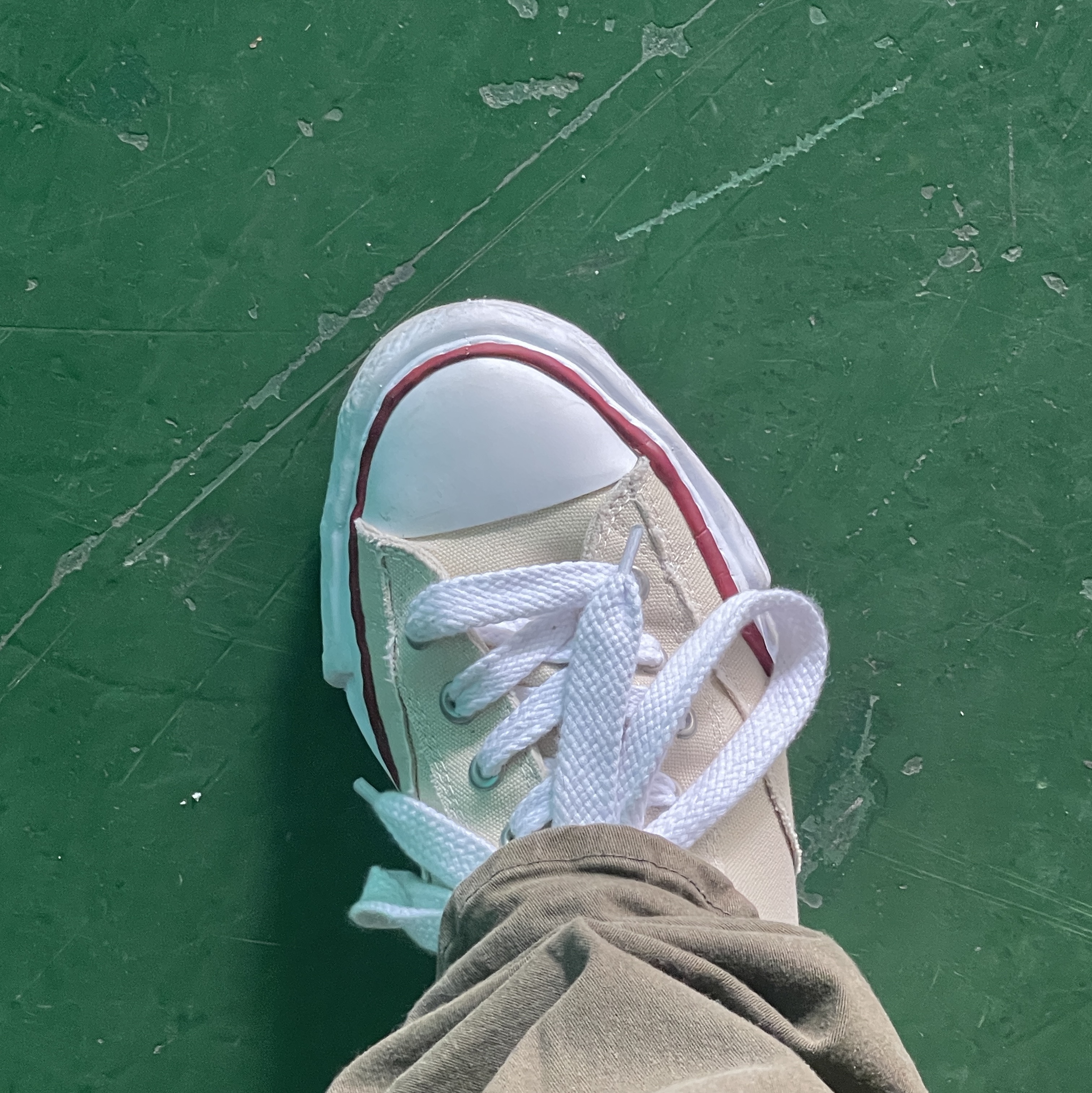 Maison Mihara Yasuhiro Peterson OG Sole Canvas Low-top Sneakers Natural 착용 스타일
