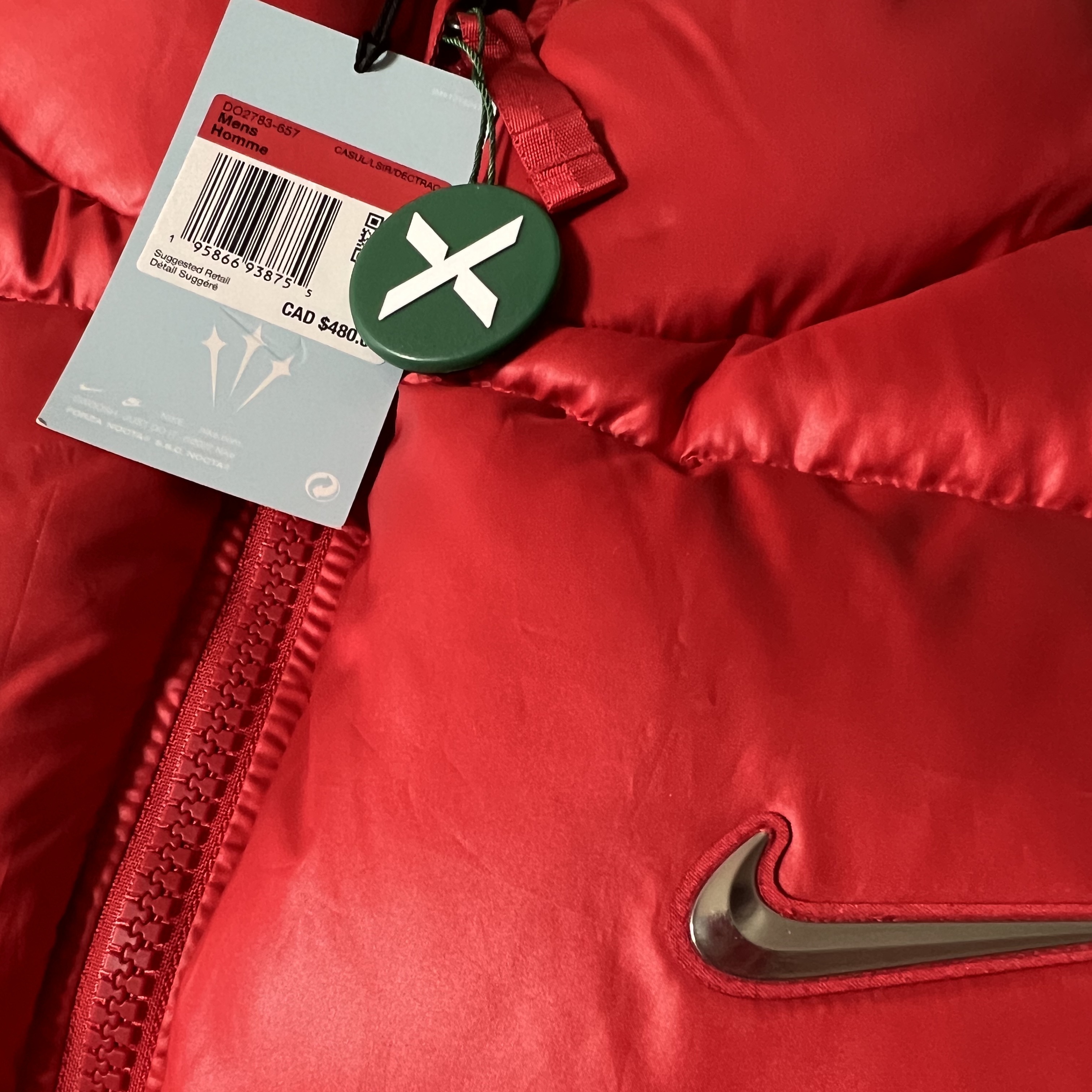 Nike x Drake Nocta Sunset Puffer Jacket Red 착용 스타일 - 2