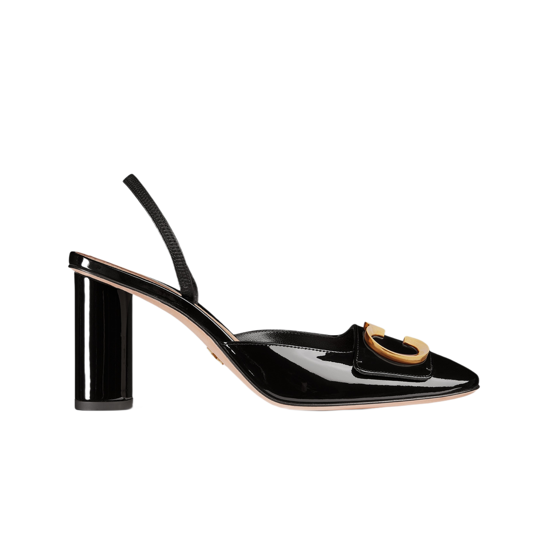 (W) 디올 세 디올 슬링백 펌프 블랙 페이턴트 카프스킨((W) Dior C'est Dior Slingback Pump Black Patent Calfskin) - 1