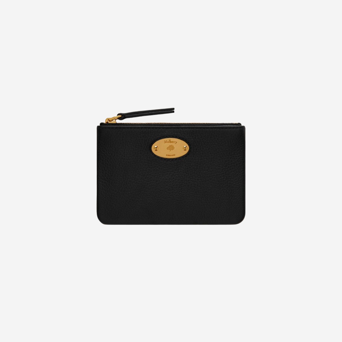 Mulberry Small Classic Grain Plaque Small Zip Coin Pouch Black 상세 이미지 2