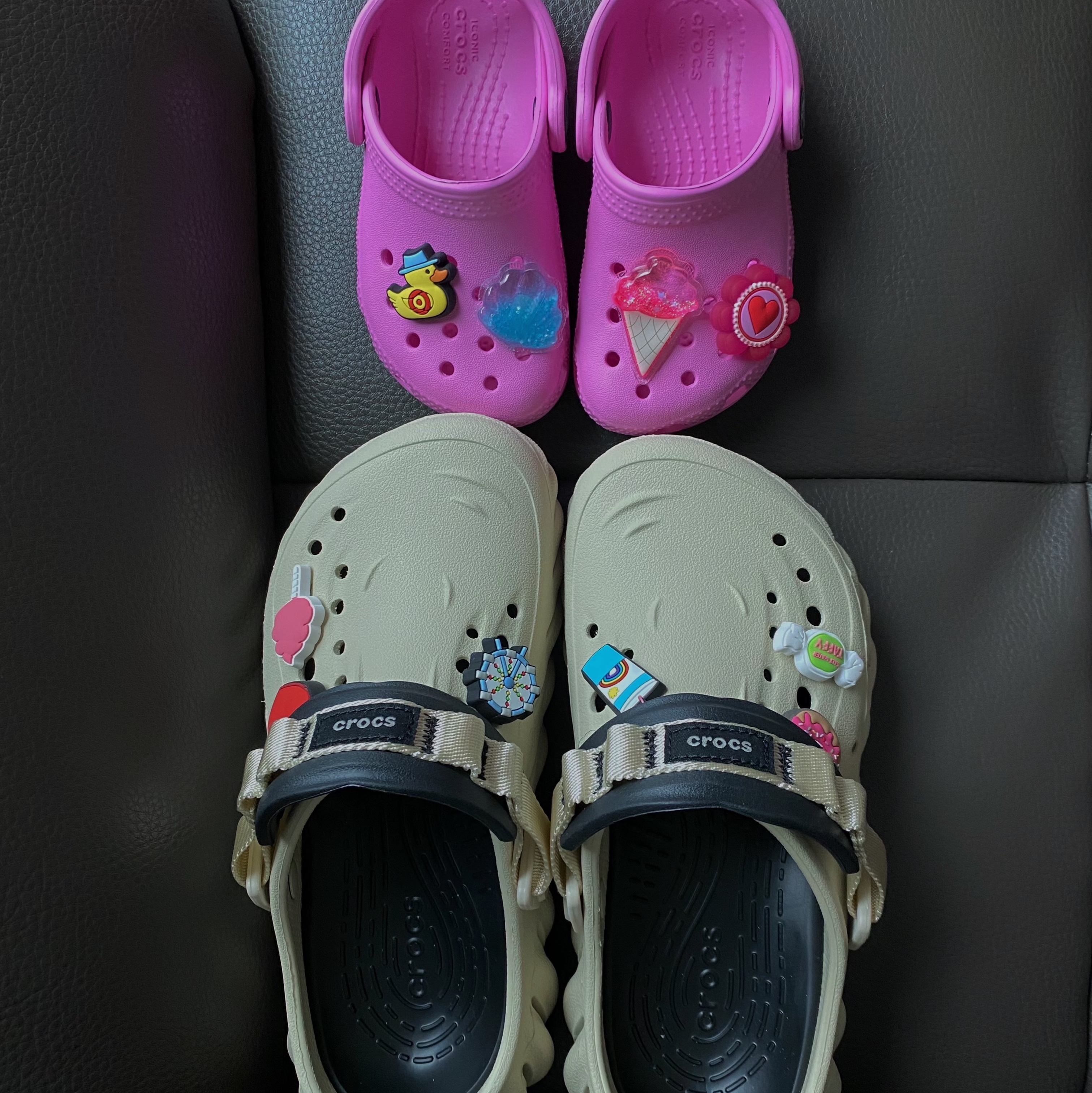 Crocs Echo Clog Bone Black 착용 스타일
