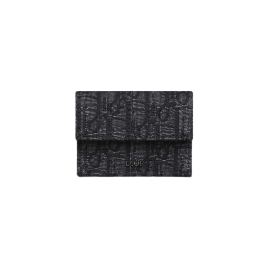 디올 트라이폴드 지갑 블랙 디올 오블리크 자카드