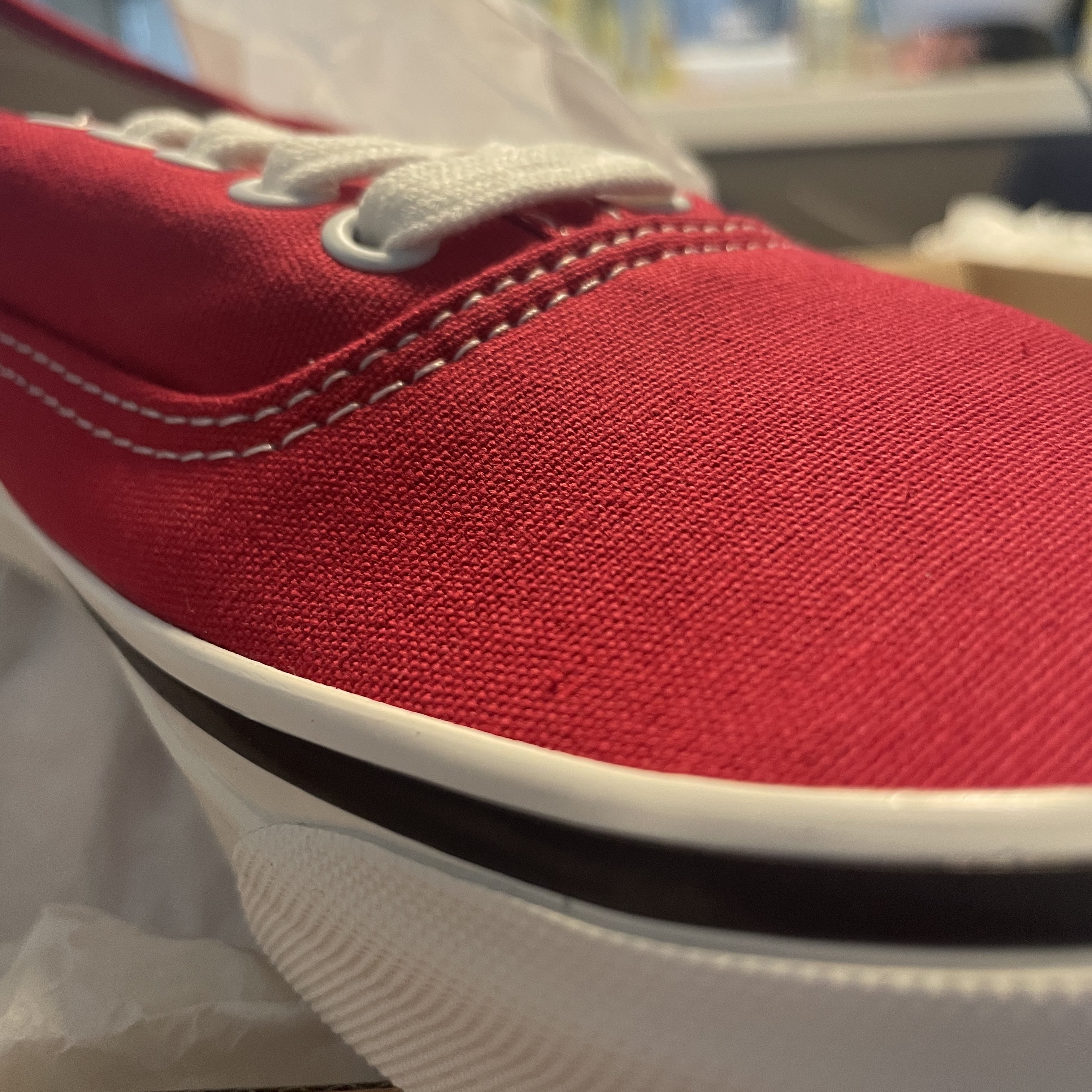Vans Authentic 44 DX Anaheim Factory Racing Red 착용 스타일 - 2