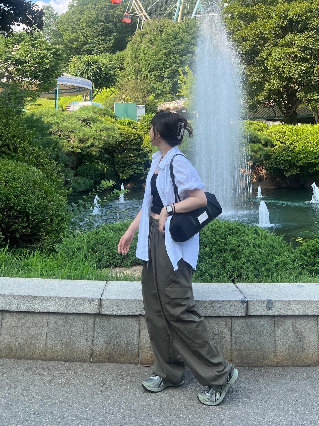 Matin Kim Sporty Tote Bag Black, Asics Jog 100 S Sheet Rock - 2E Wide 착용 스타일 - 3